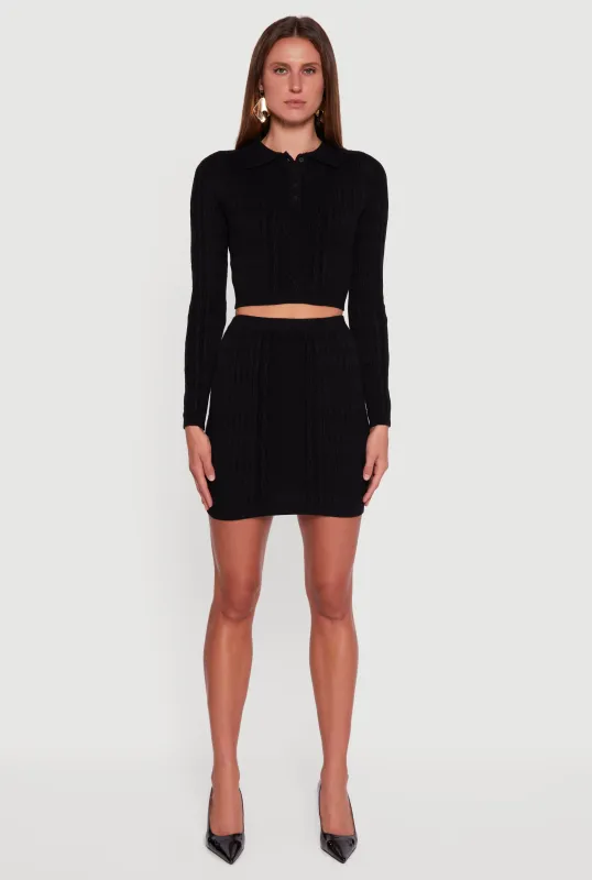 Cable Knit Mini Skirt sold by Rainbow