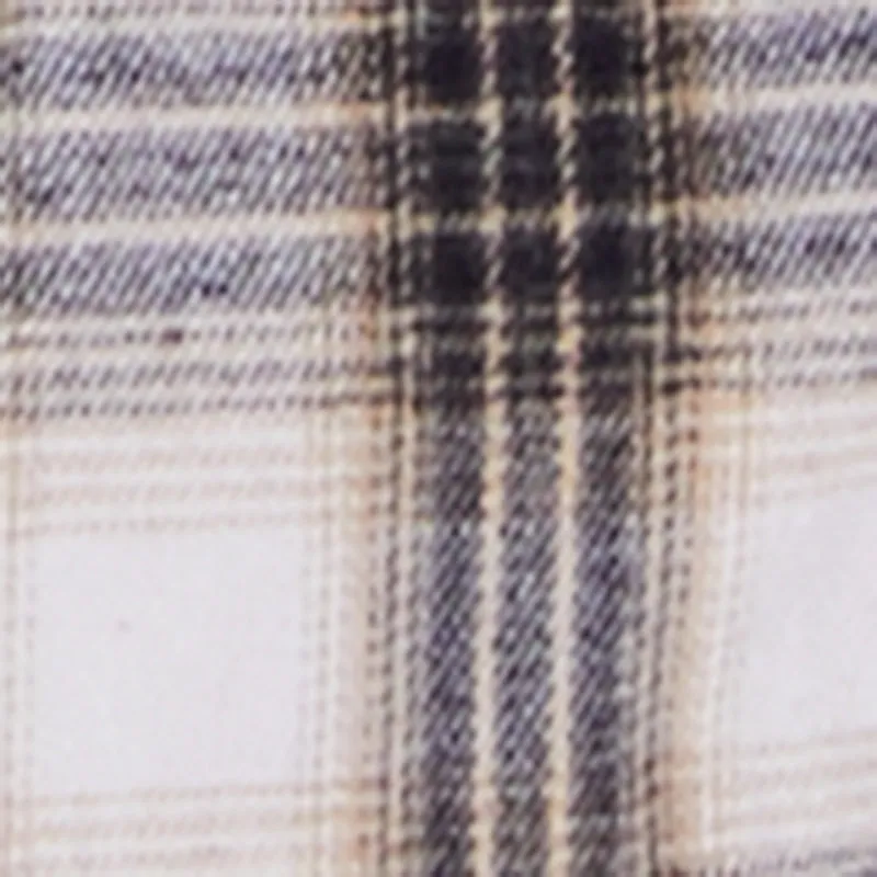 Plaid Flannel Patch Detail Cropped Button Front Shirt sold by Rainbow product image thumbnail 4