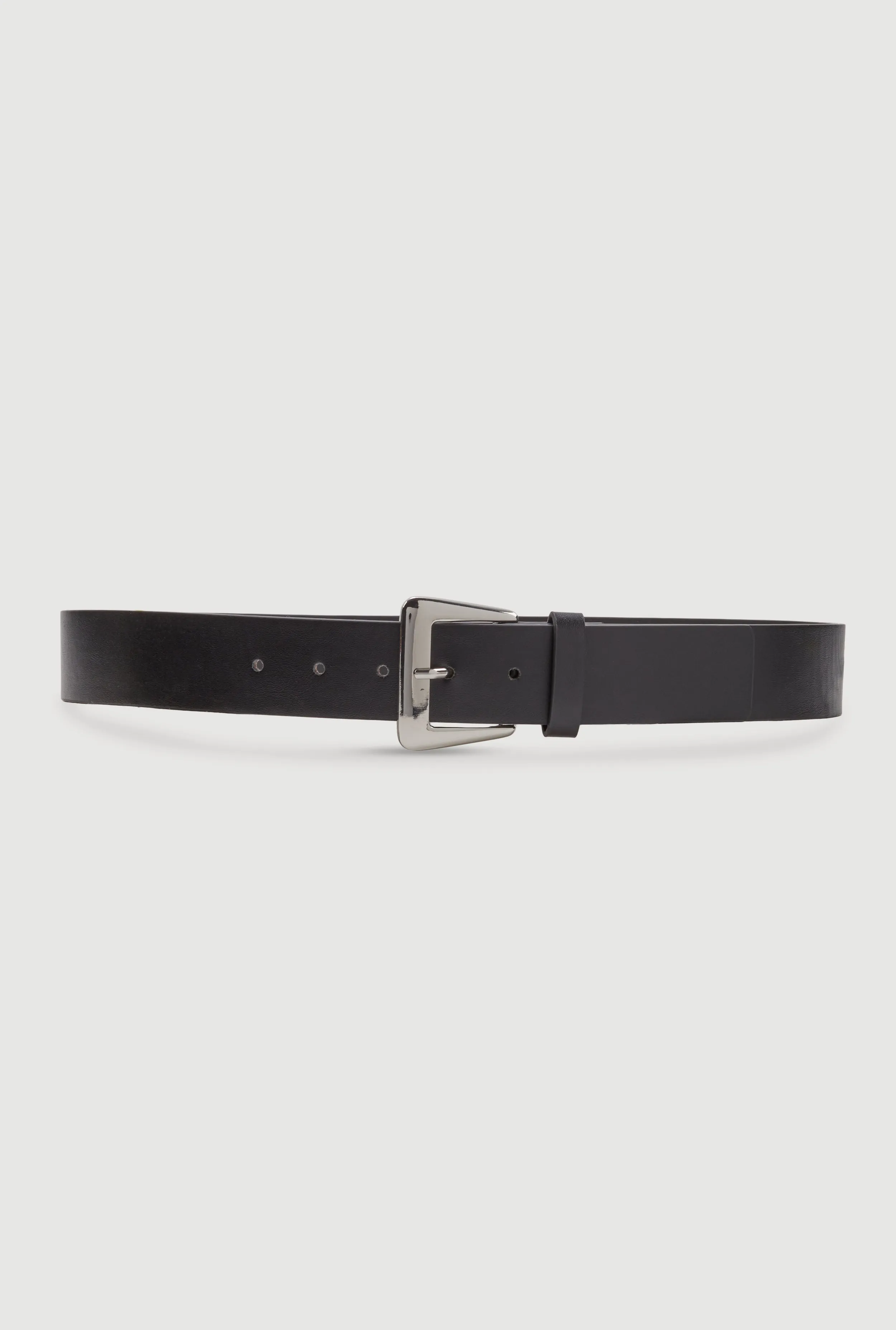 Basic Faux Leather Metallic Buckle Belt sold by Rainbow