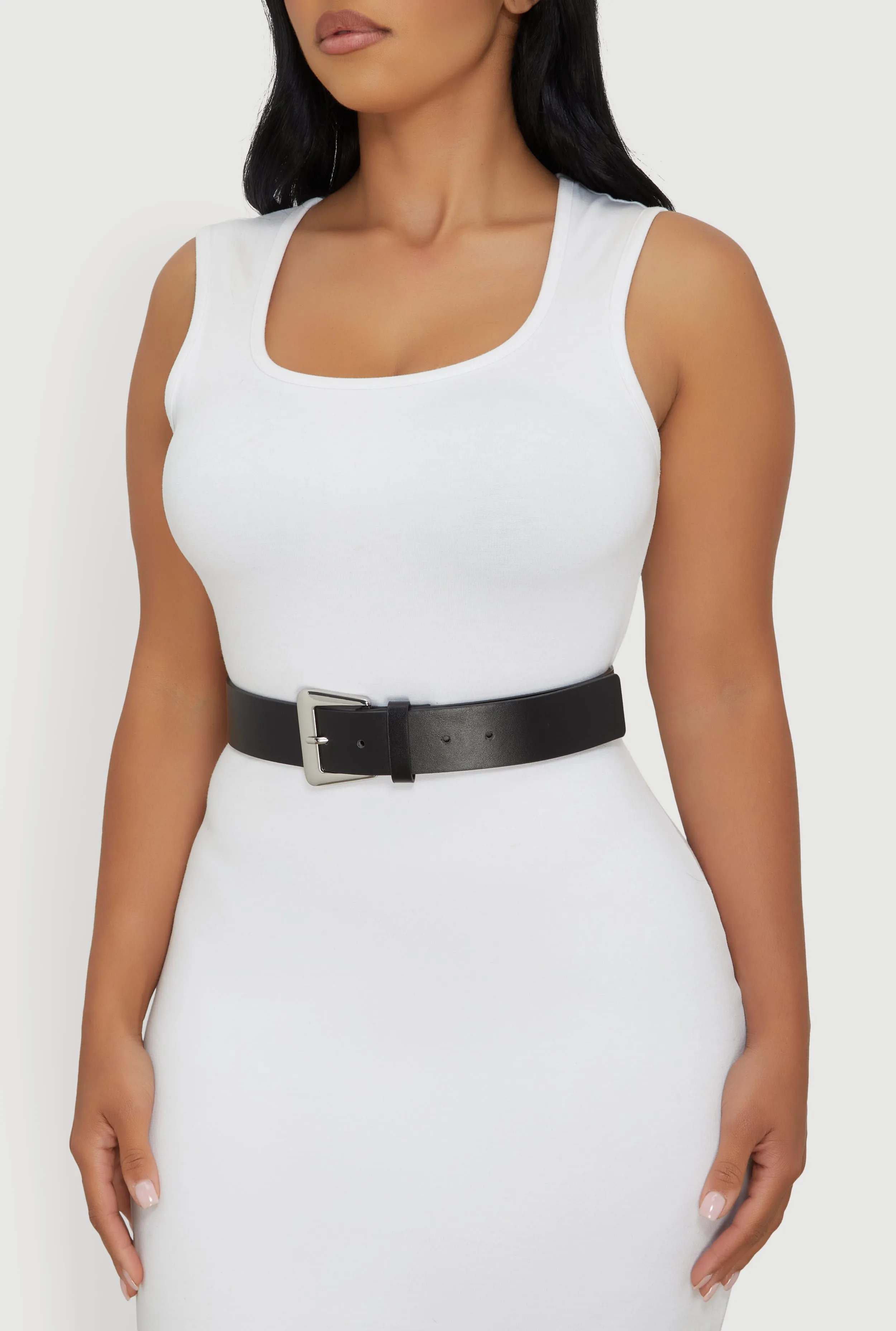 Basic Faux Leather Metallic Buckle Belt sold by Rainbow product image thumbnail 2