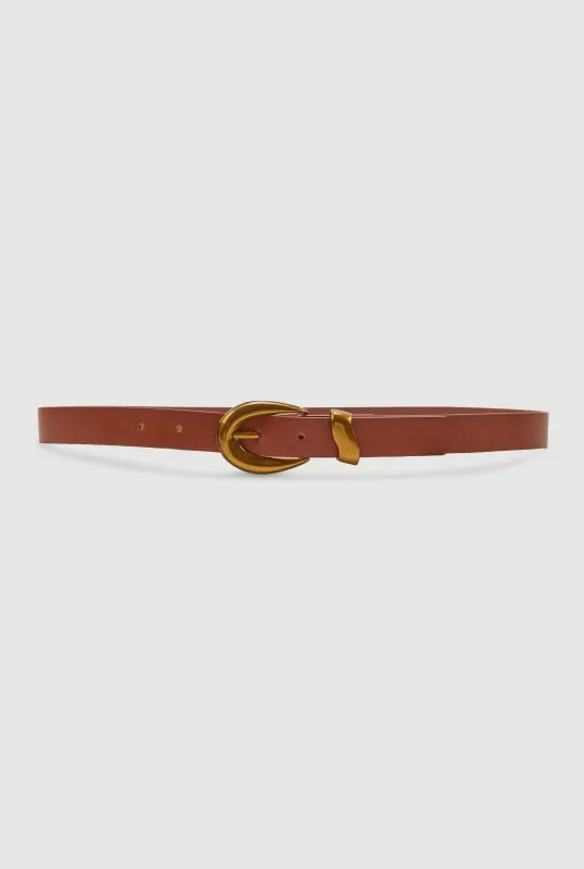Stylish Metallic Buckle Faux Leather Belt sold by Rainbow