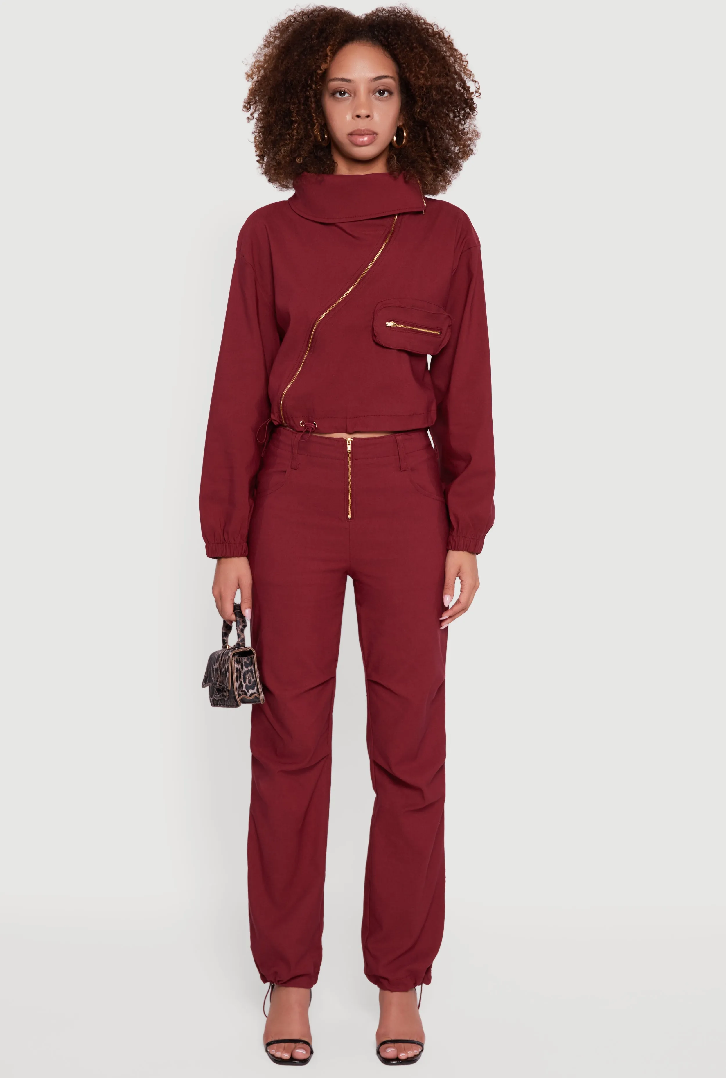 Mid Rise Zip Front Pants with Toggle Drawstring Hem sold by Rainbow product image thumbnail 2