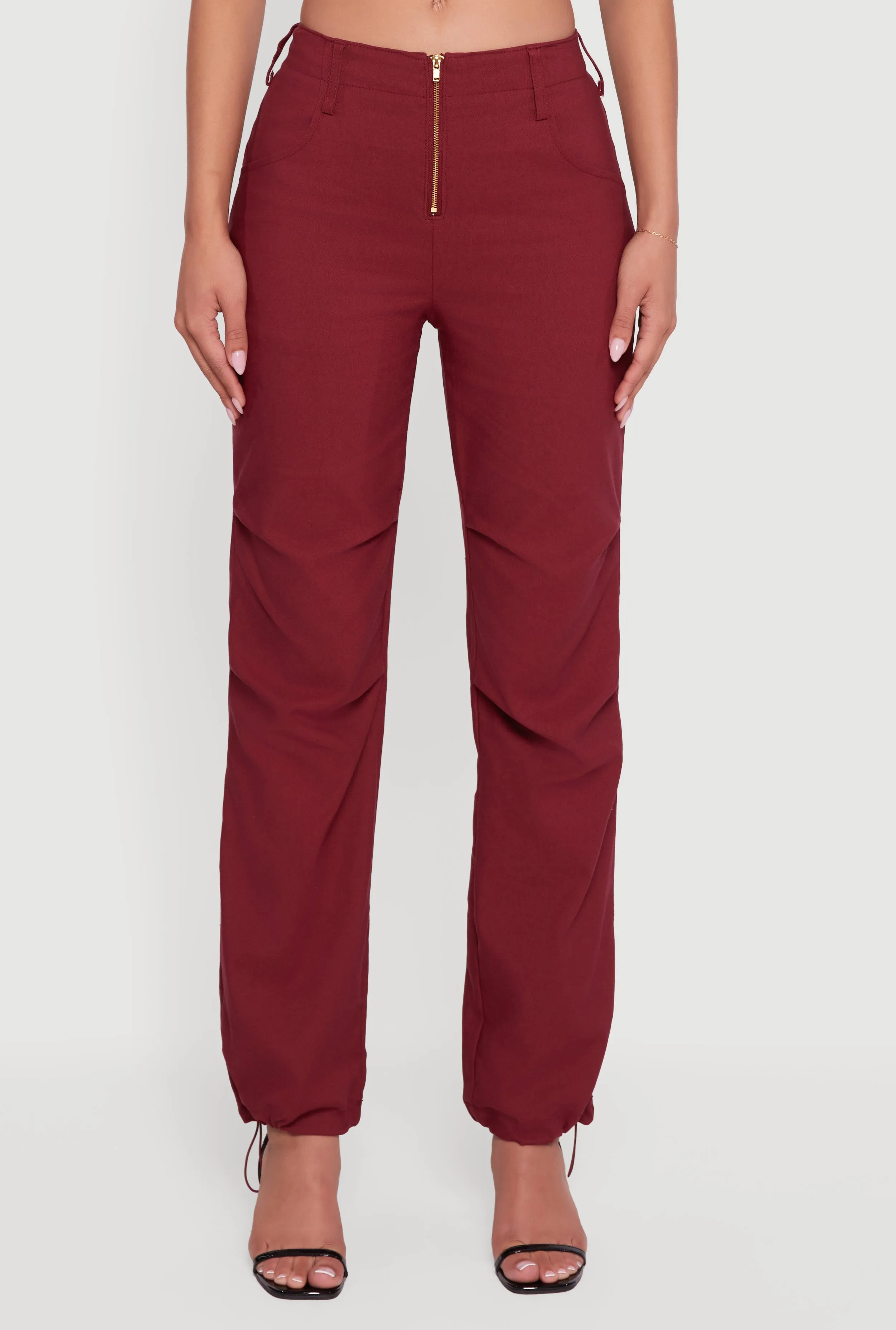 Mid Rise Zip Front Pants with Toggle Drawstring Hem sold by Rainbow product image thumbnail 3