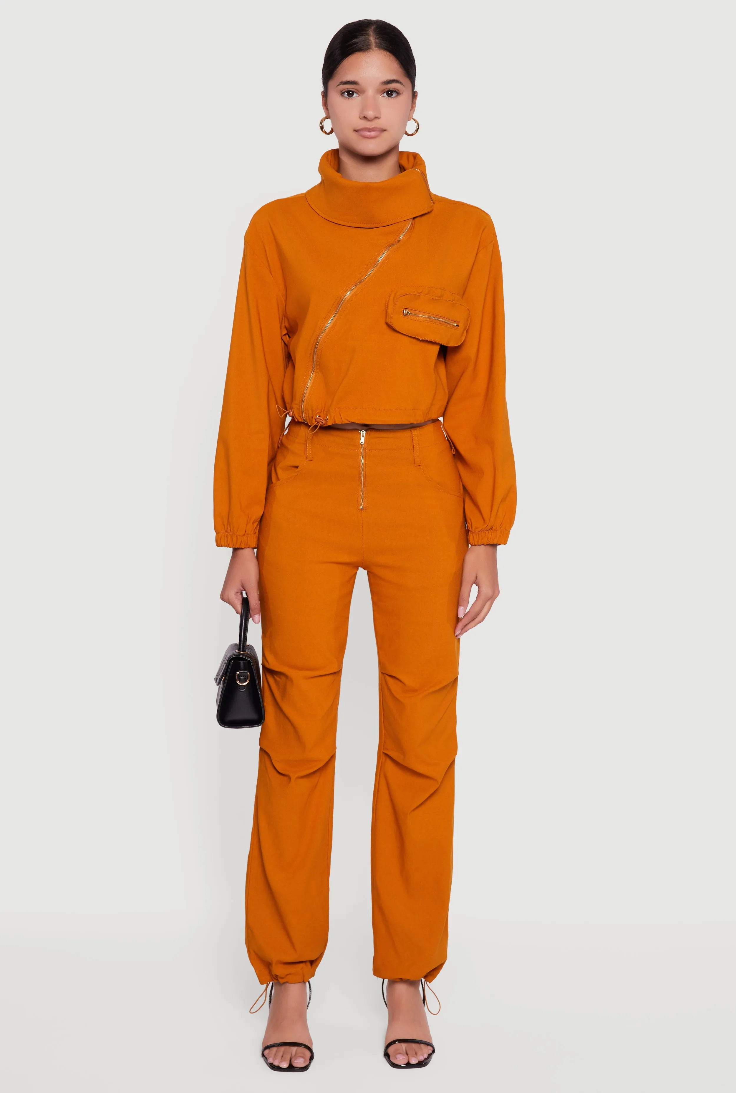 Mid Rise Zip Front Pants with Toggle Drawstring Hem sold by Rainbow product image thumbnail 2