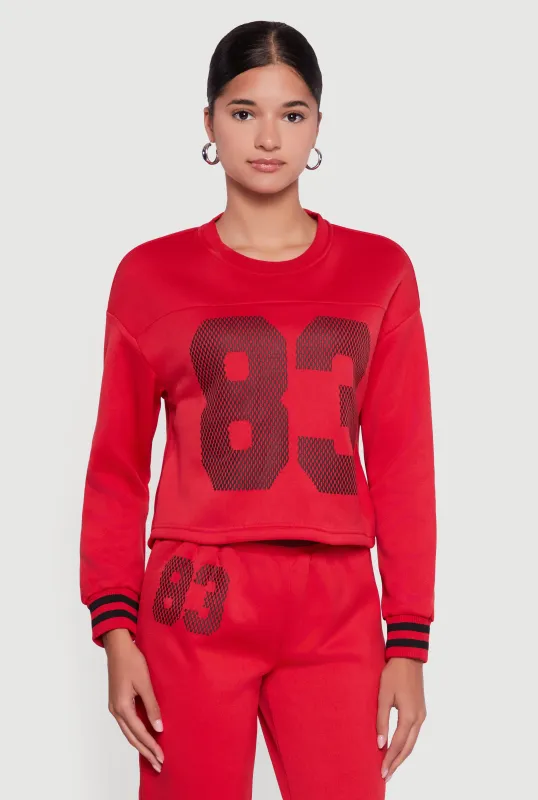 83 Graphic Long Sleeve Pullover Sweatshirt made by Rainbow