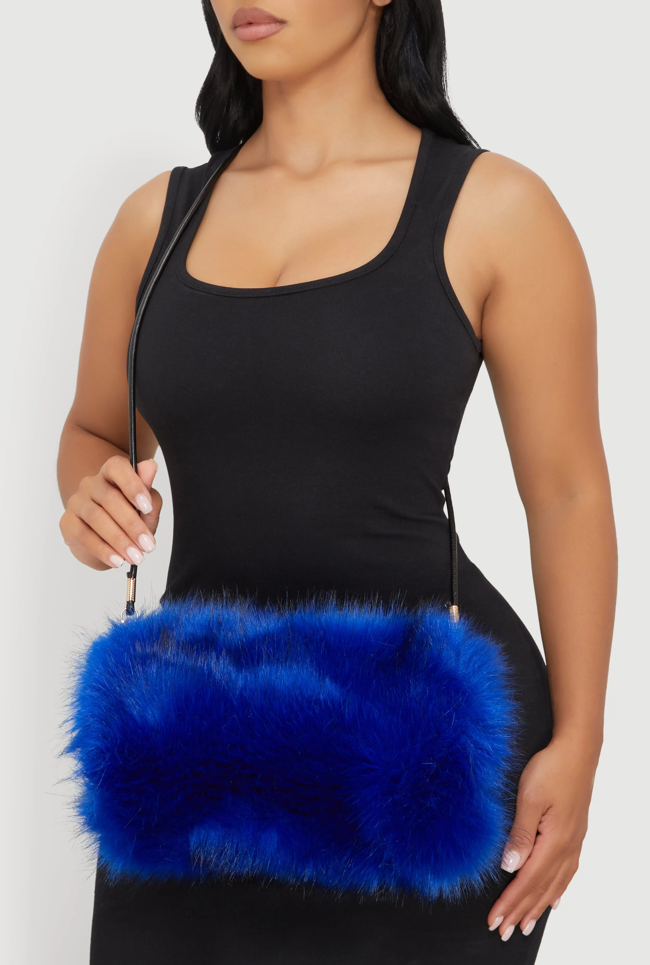 Faux Fur Hand Muff Crossbody Clutch Bag sold by Rainbow product image thumbnail 2