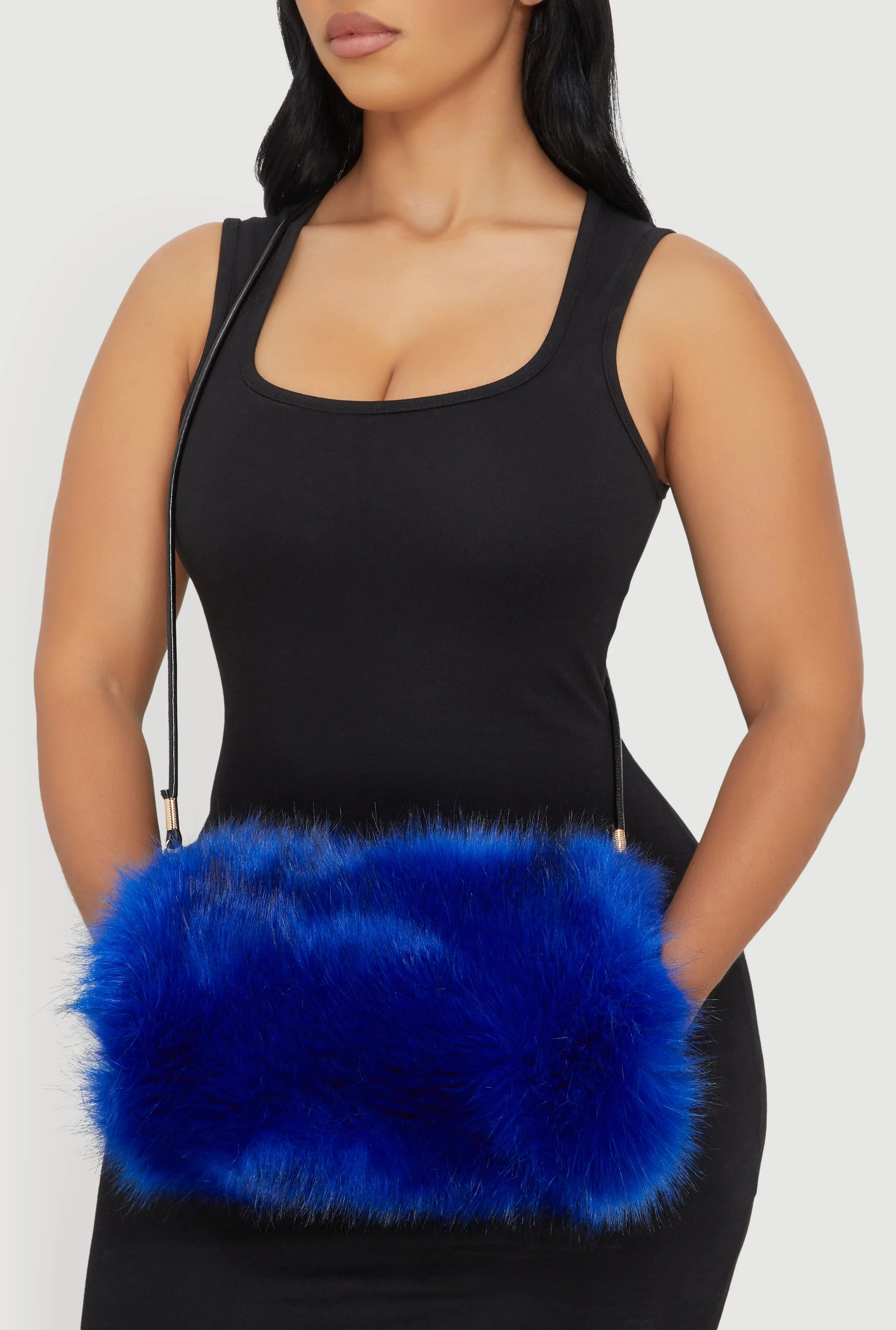 Faux Fur Hand Muff Crossbody Clutch Bag sold by Rainbow product image thumbnail 3