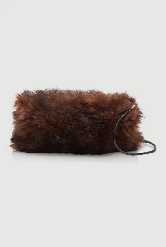 Faux Fur Hand Muff Crossbody Clutch Bag sold by Rainbow