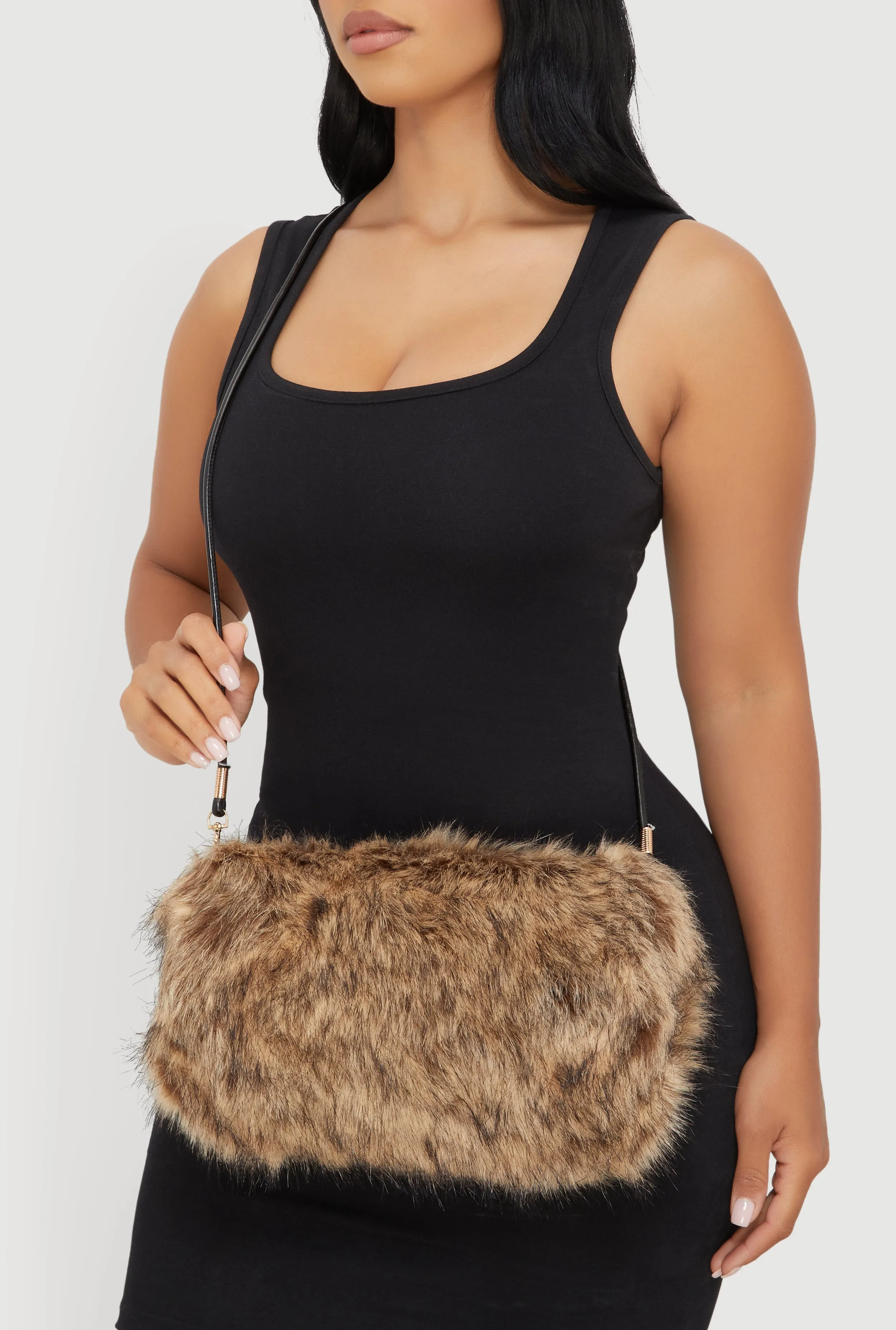 Faux Fur Hand Muff Crossbody Clutch Bag sold by Rainbow product image thumbnail 2