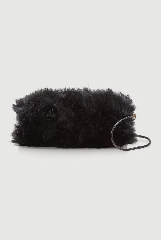 Faux Fur Hand Muff Crossbody Clutch Bag sold by Rainbow