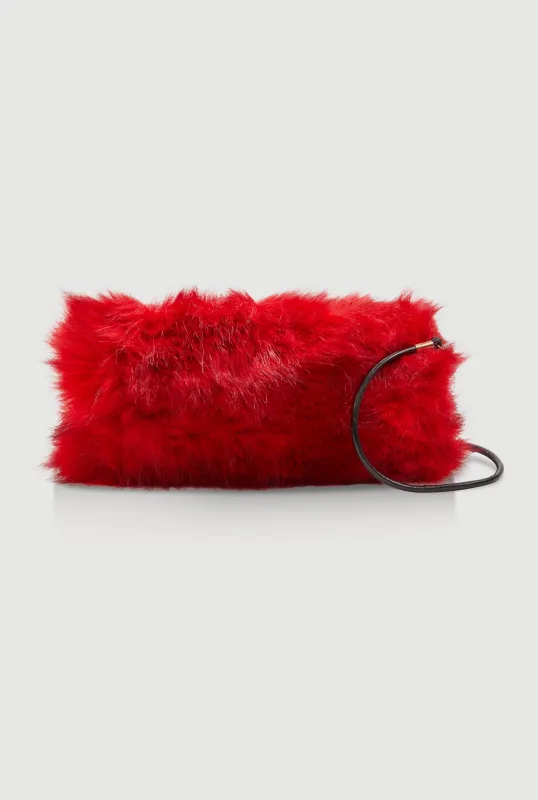 Faux Fur Hand Muff Crossbody Clutch Bag sold by Rainbow