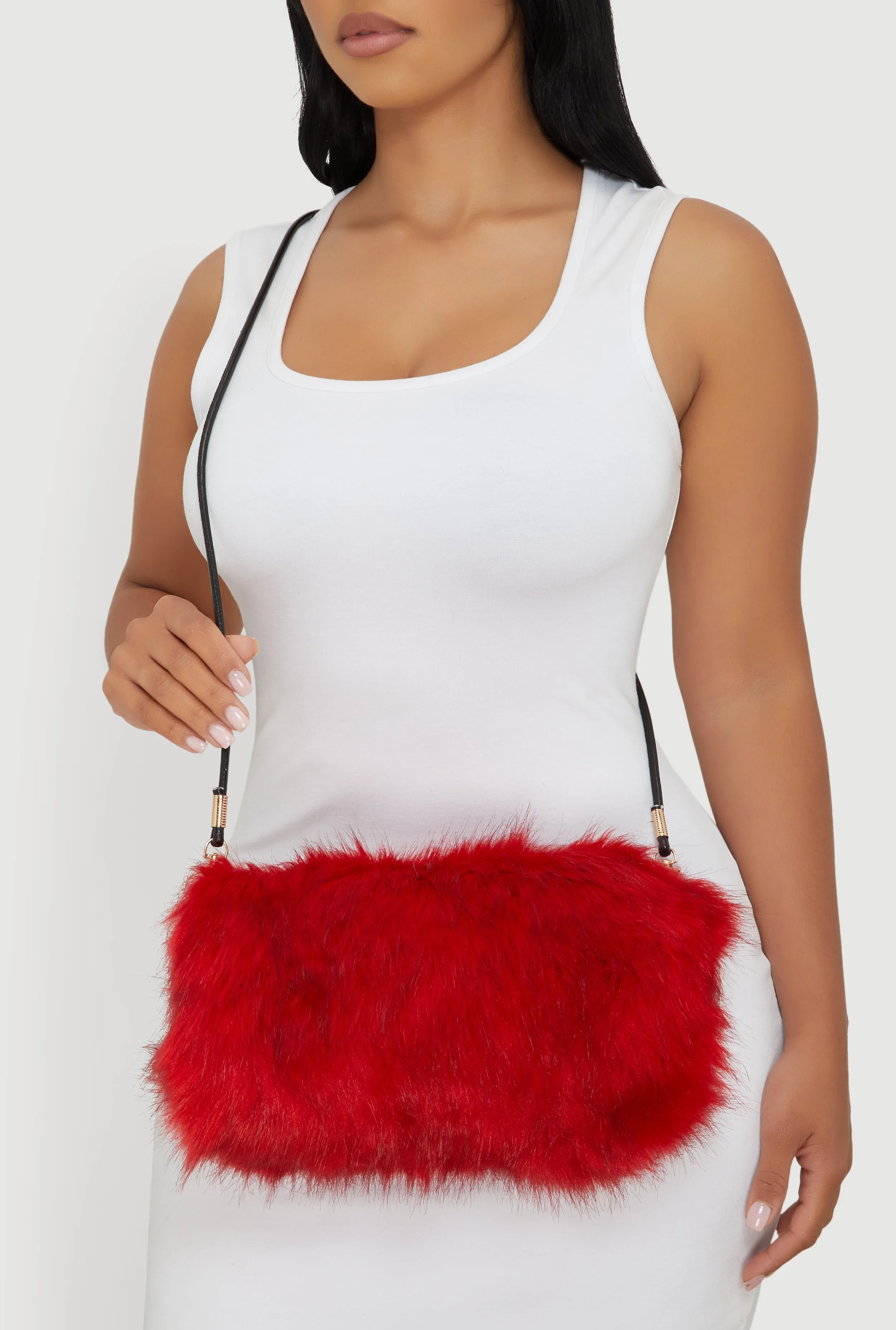 Faux Fur Hand Muff Crossbody Clutch Bag sold by Rainbow product image thumbnail 2