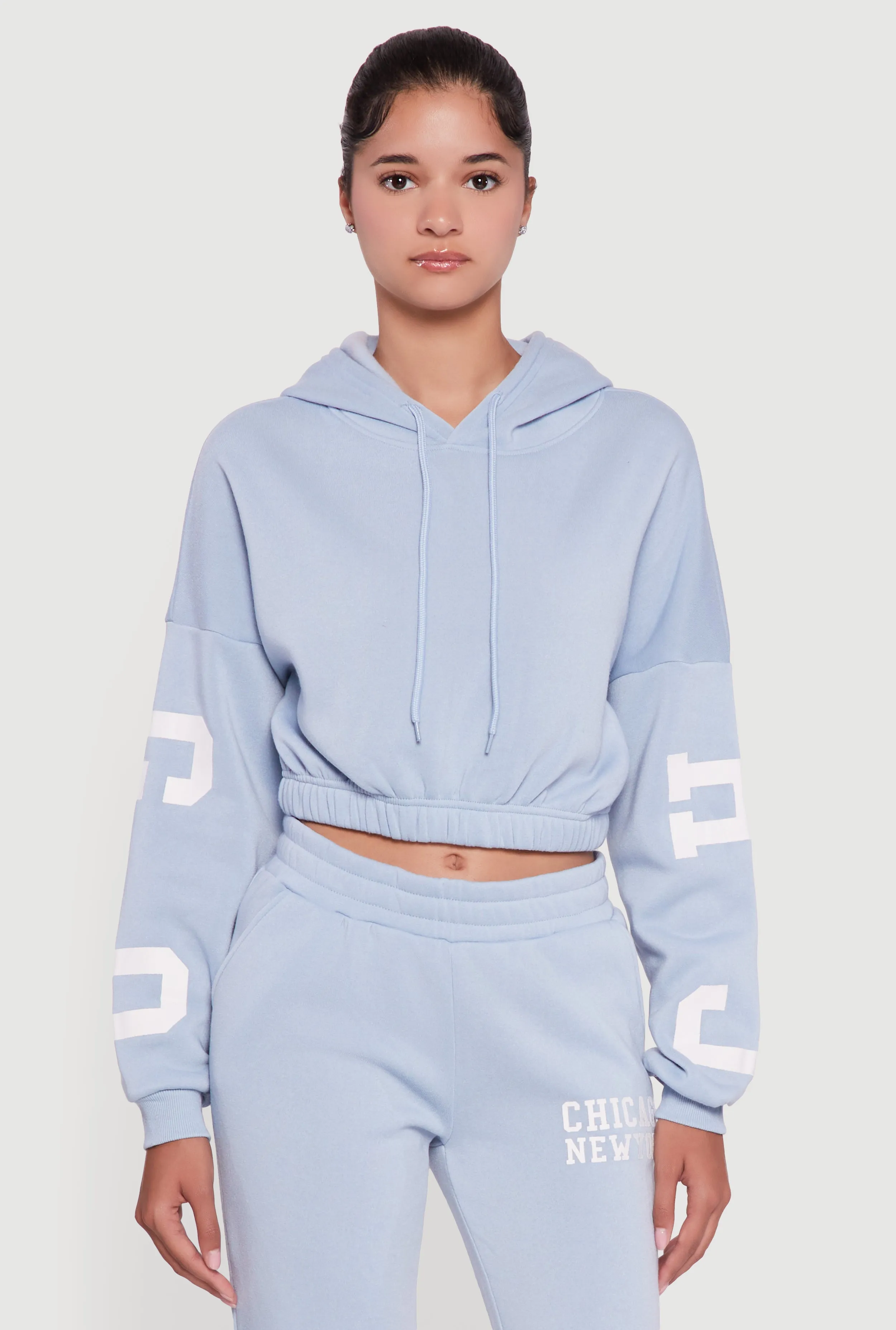 Chicago New York Cropped Pullover Hoodie sold by Rainbow