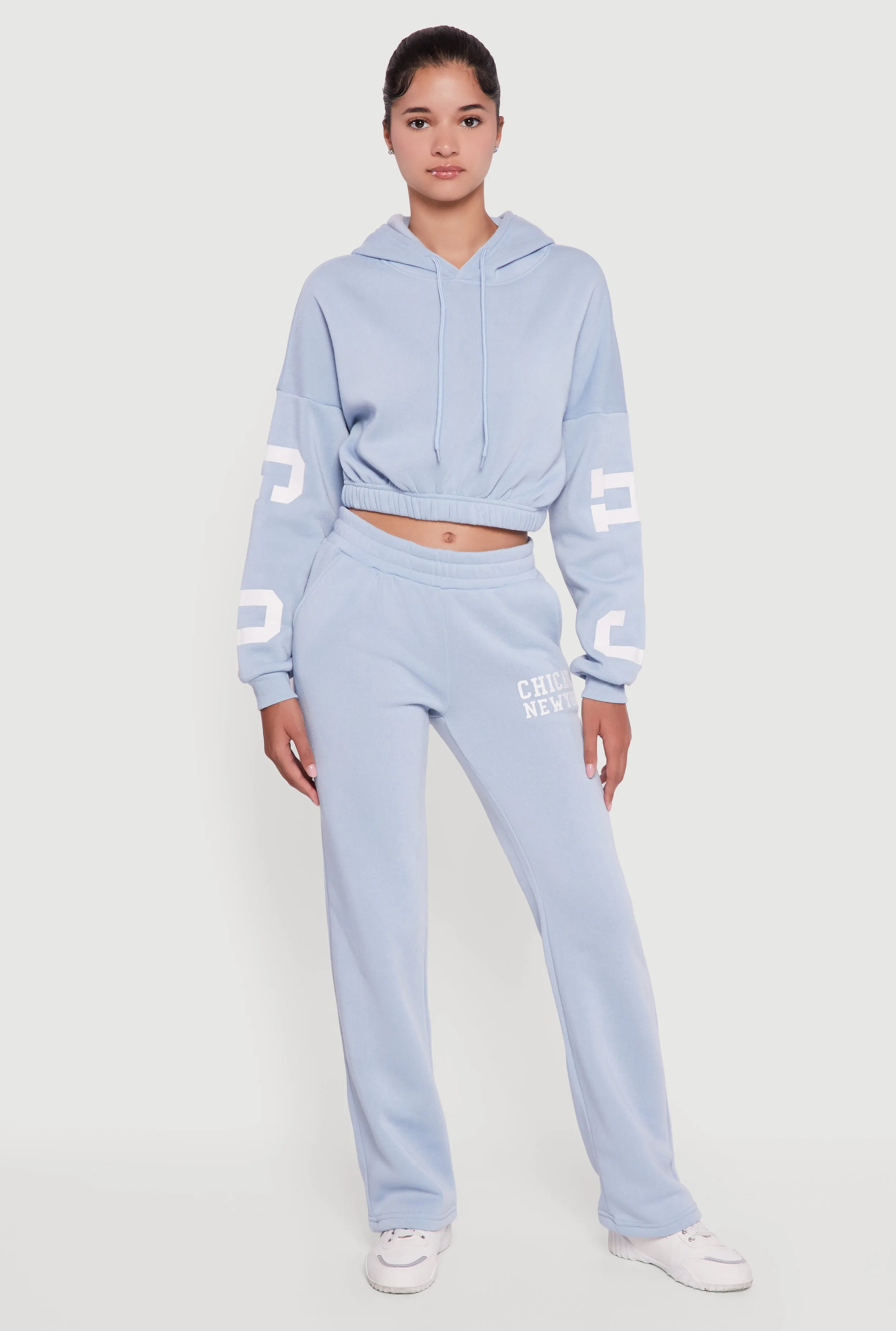 Chicago New York Cropped Pullover Hoodie sold by Rainbow product image thumbnail 2