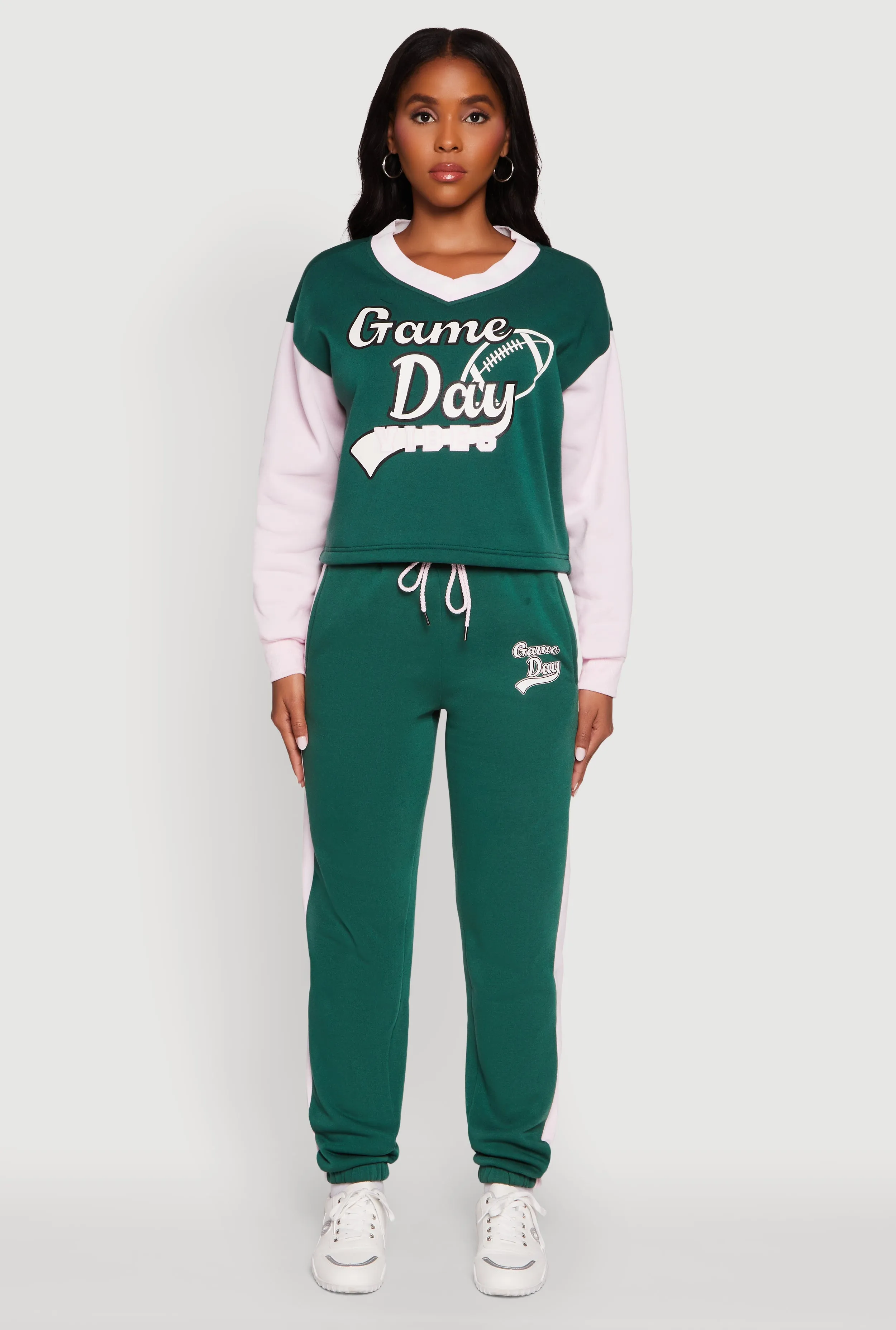 Graphic Side Stripe Tapered Leg Sweatpants sold by Rainbow