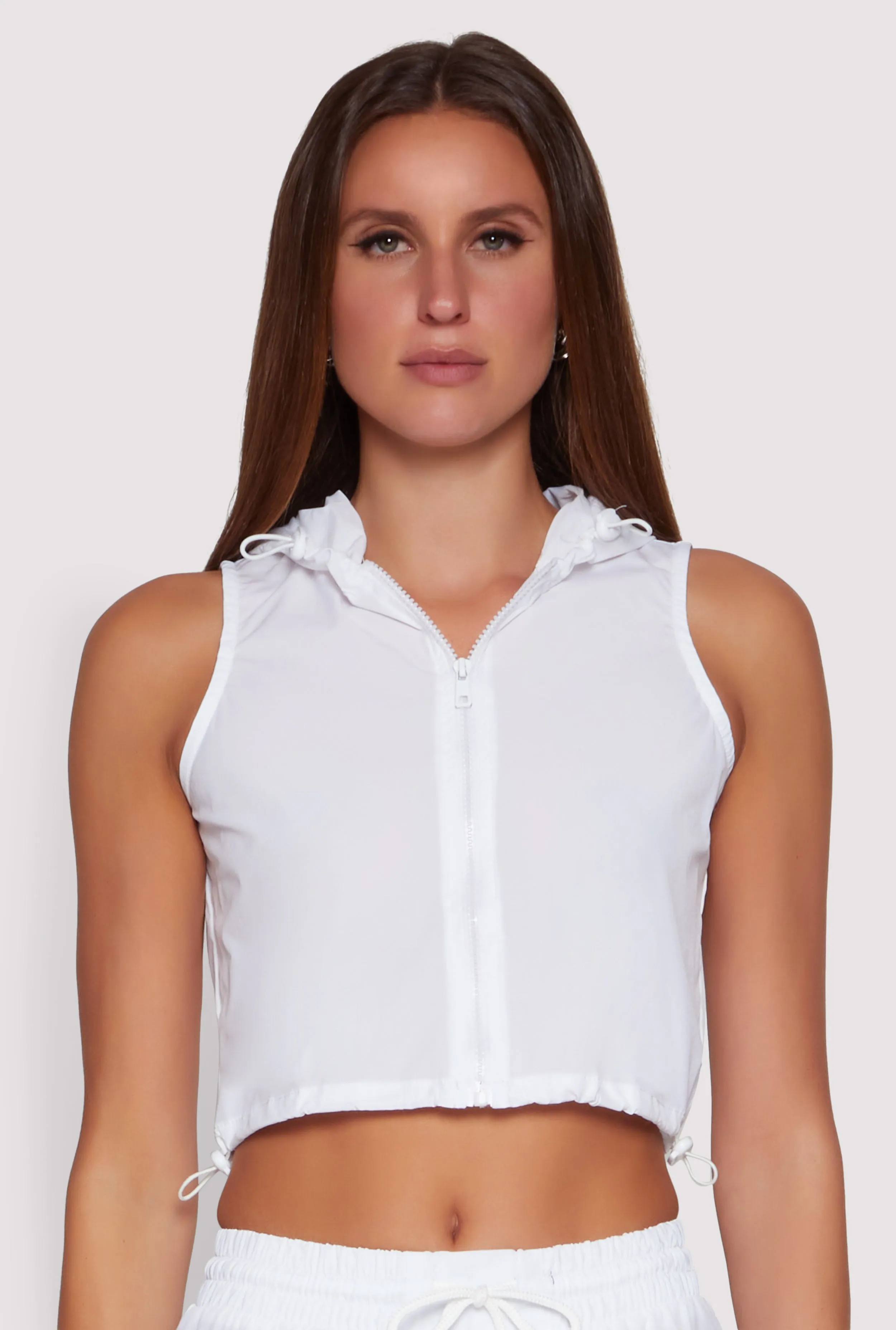 Cropped Toggle Drawstring Hooded Vest sold by Rainbow product image thumbnail 2