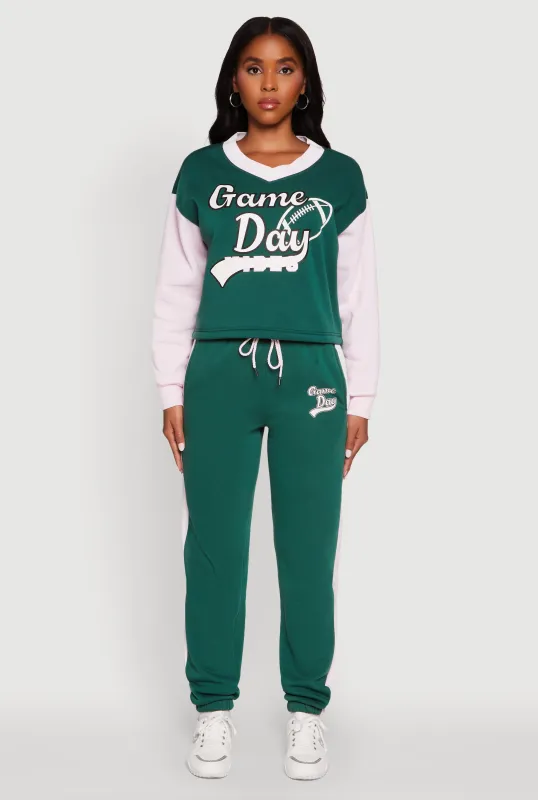 Graphic Side Stripe Tapered Leg Sweatpants sold by Rainbow