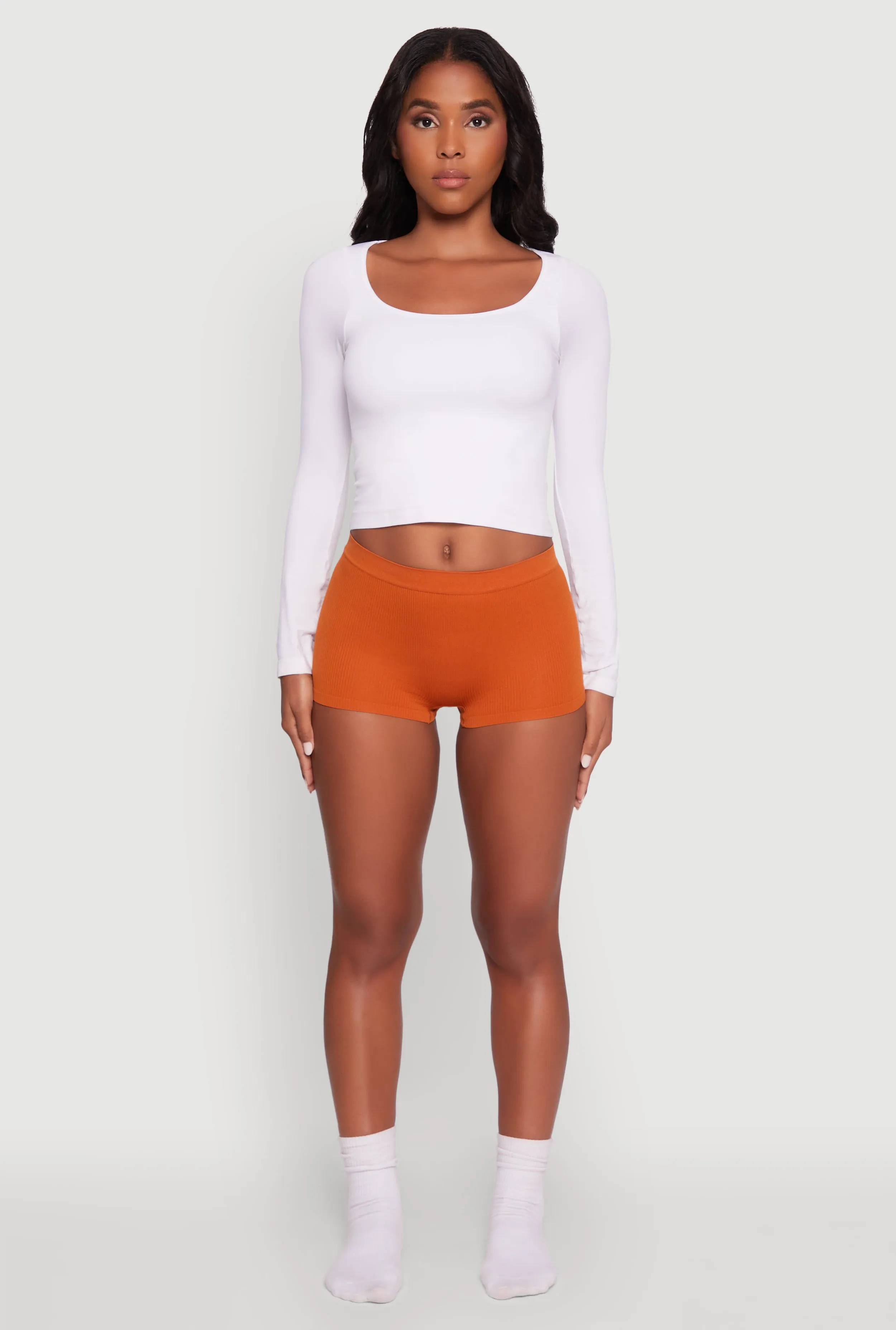 Seamless Ribbed Knit Comfort Boyshort Panty sold by Rainbow product image thumbnail 2