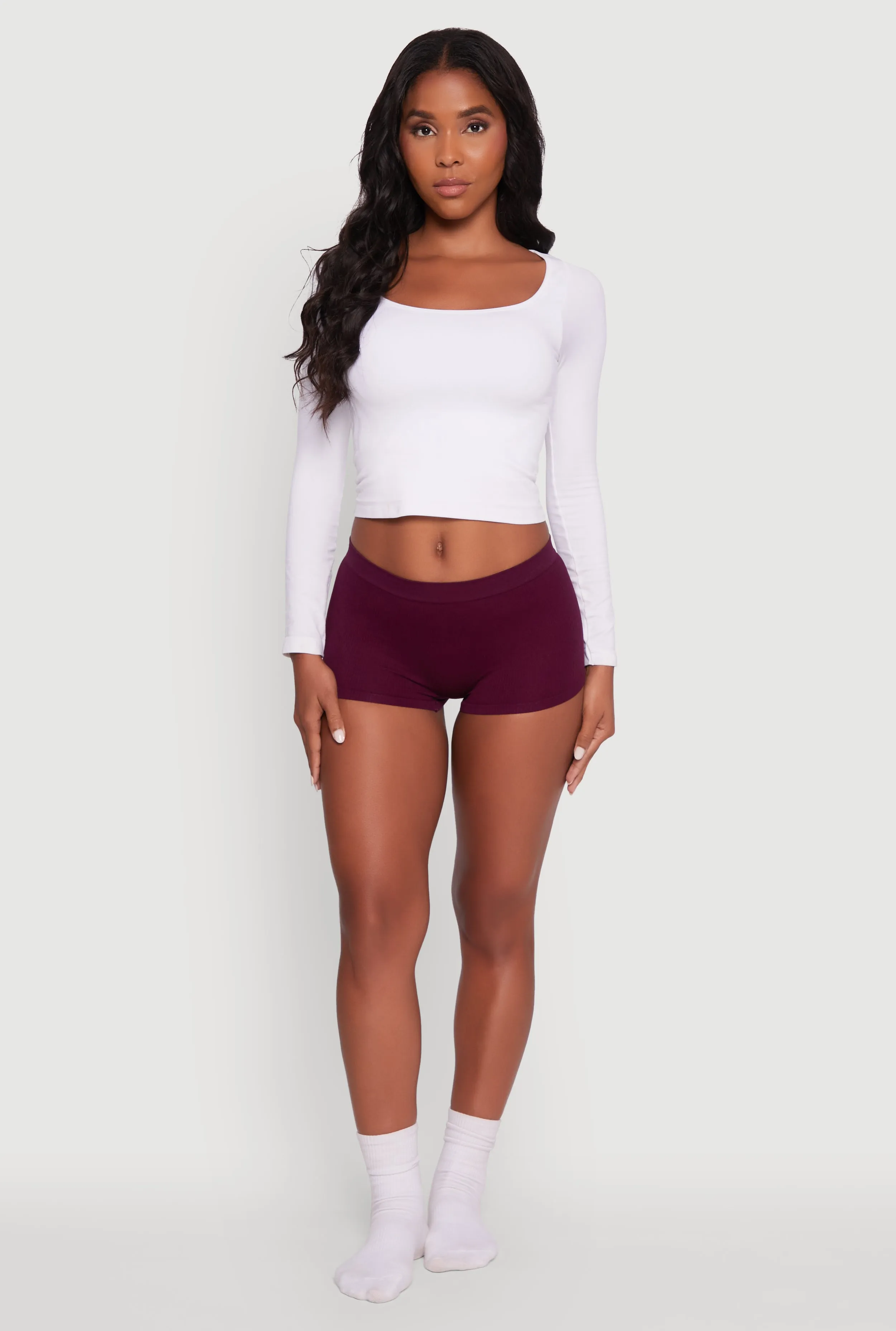 Seamless Ribbed Knit Comfort Boyshort Panty sold by Rainbow product image thumbnail 3