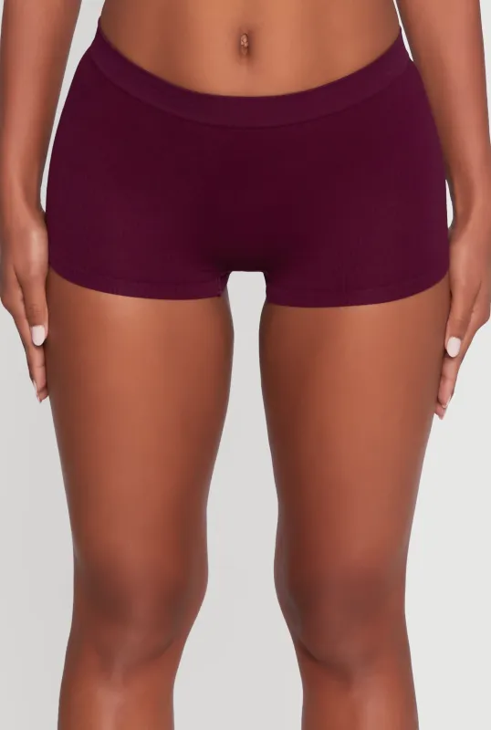 Seamless Ribbed Knit Comfort Boyshort Panty sold by Rainbow