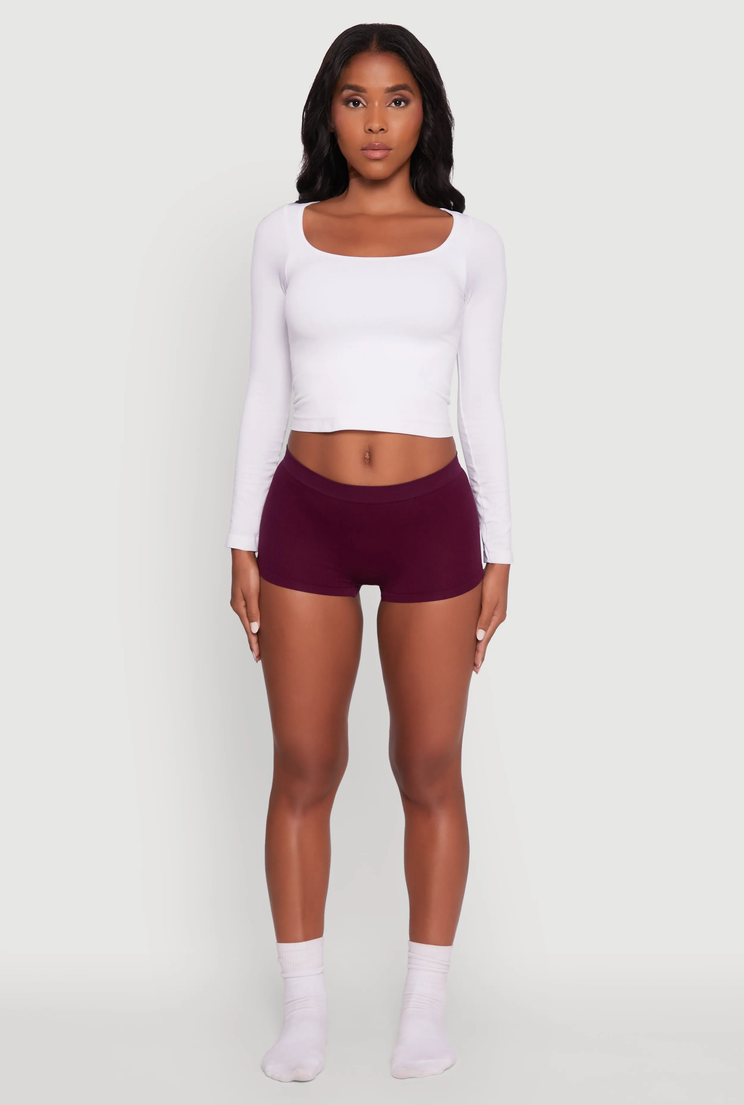 Seamless Ribbed Knit Comfort Boyshort Panty sold by Rainbow product image thumbnail 2