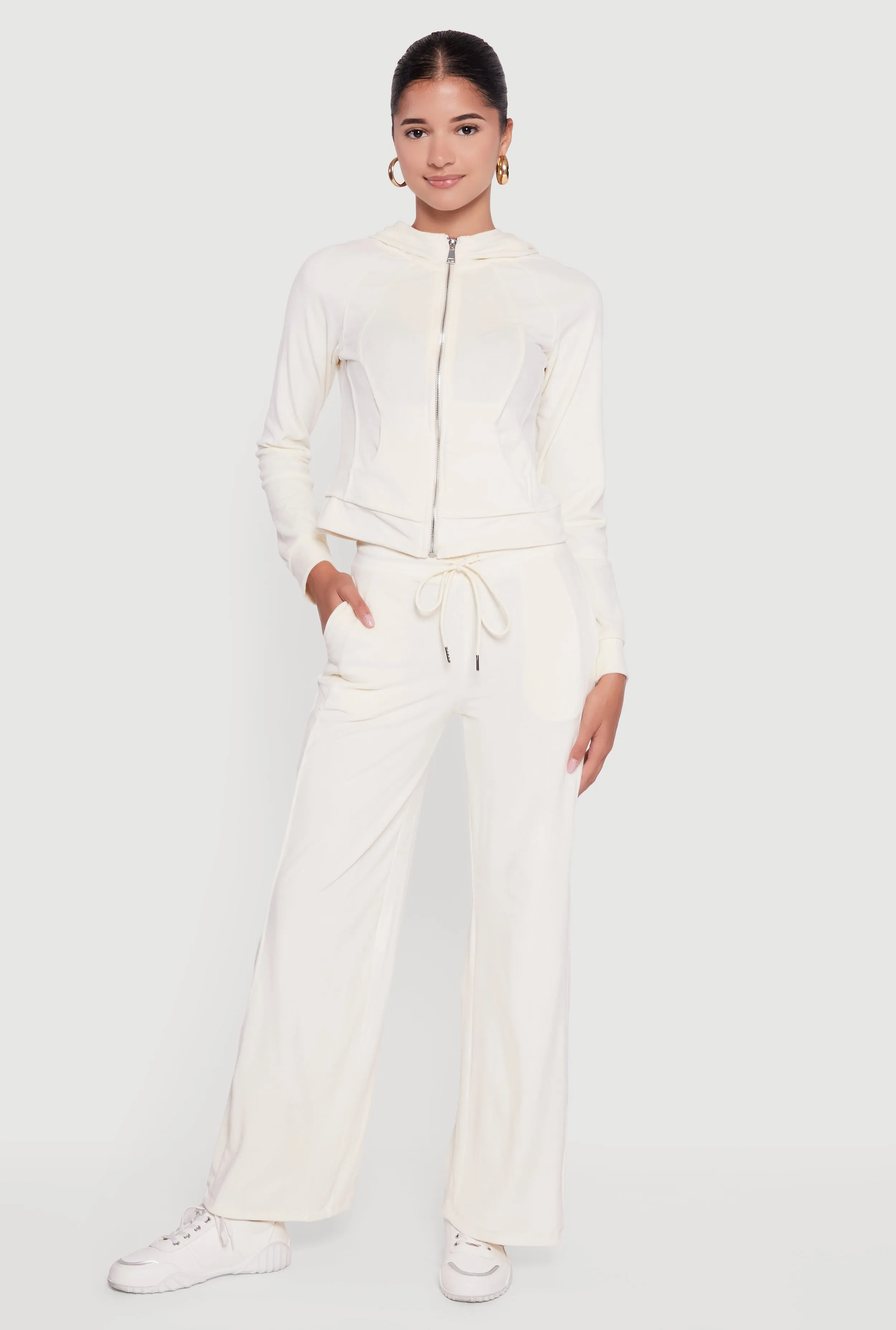 Mid Rise Velour Wide Leg Sweatpants sold by Rainbow