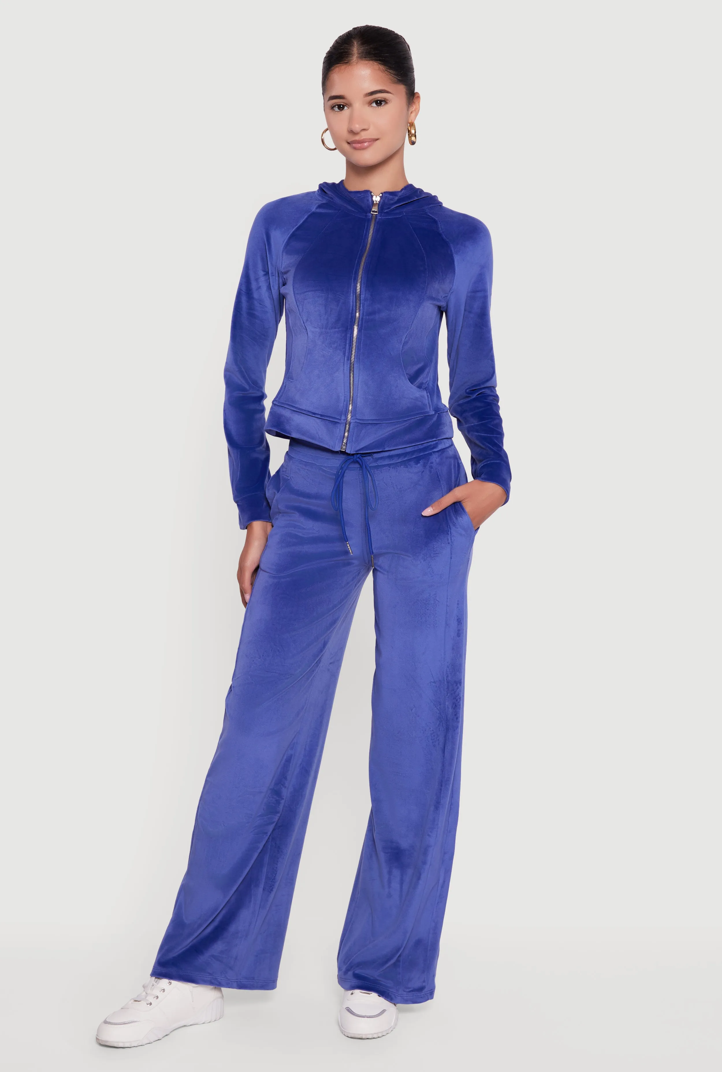 Mid Rise Velour Wide Leg Sweatpants sold by Rainbow