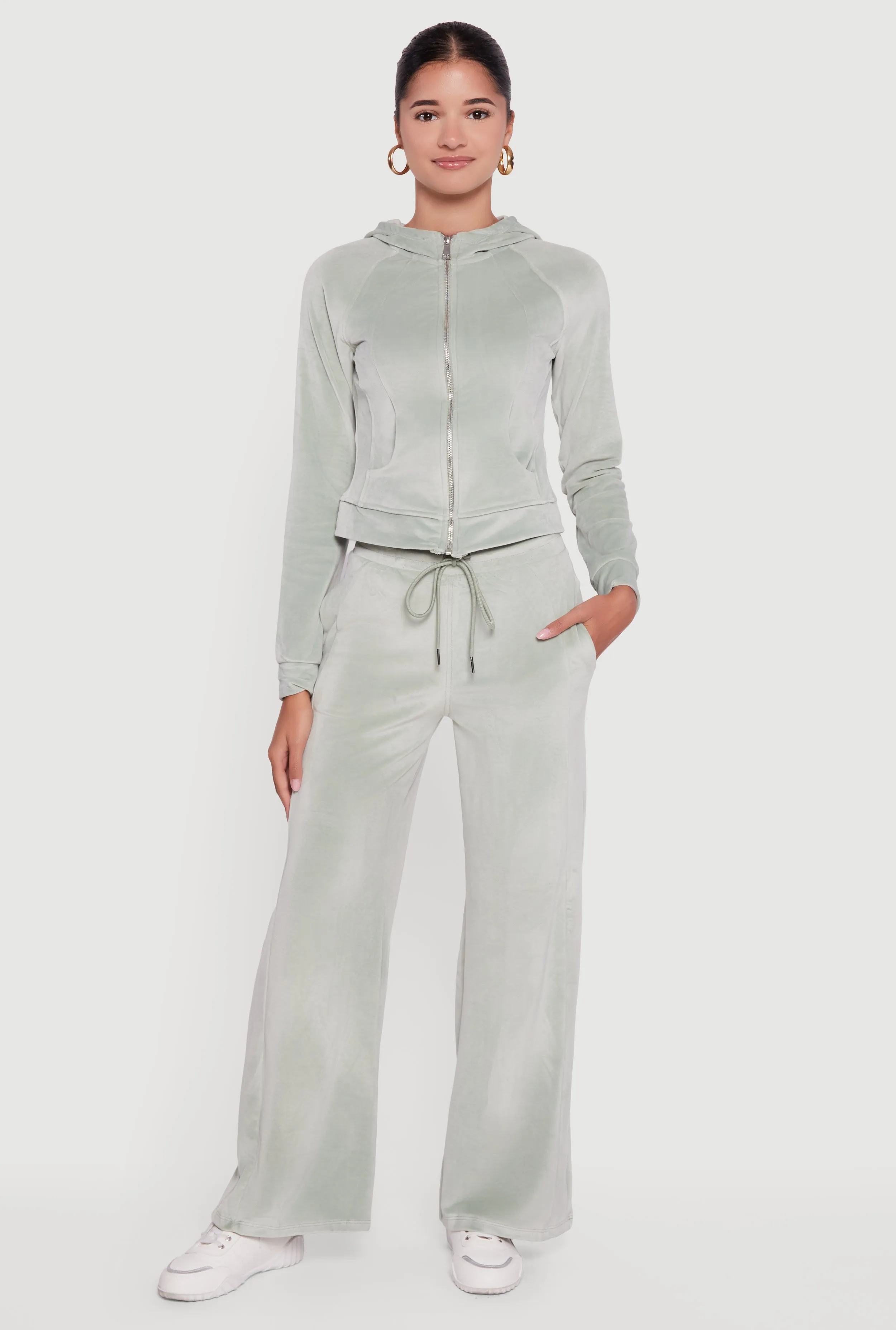 Mid Rise Velour Wide Leg Sweatpants sold by Rainbow