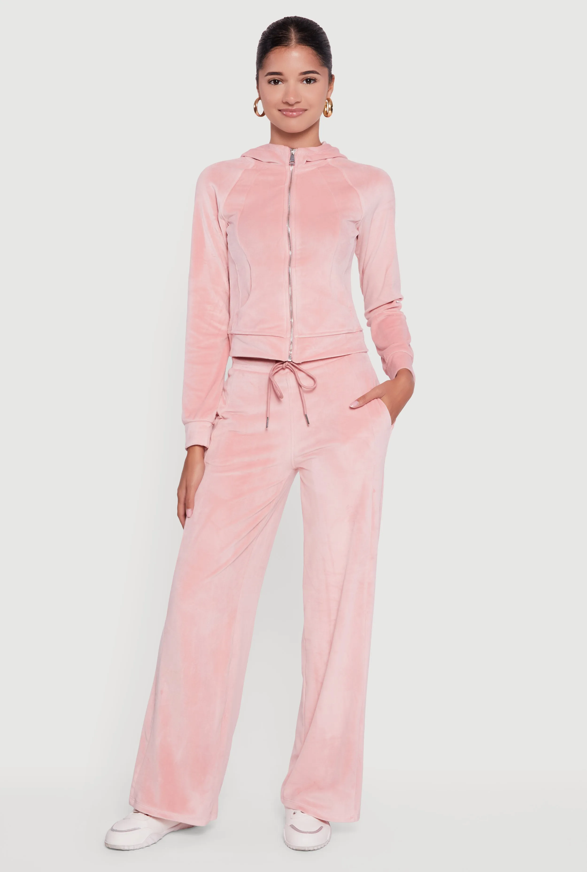 Mid Rise Velour Wide Leg Sweatpants sold by Rainbow