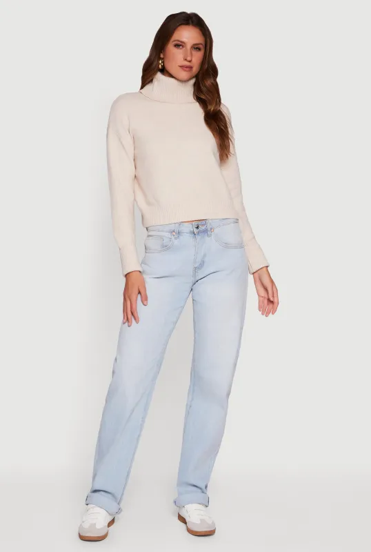 Almost Famous Brushed Knit Cropped Turtle Neck Sweater sold by Rainbow