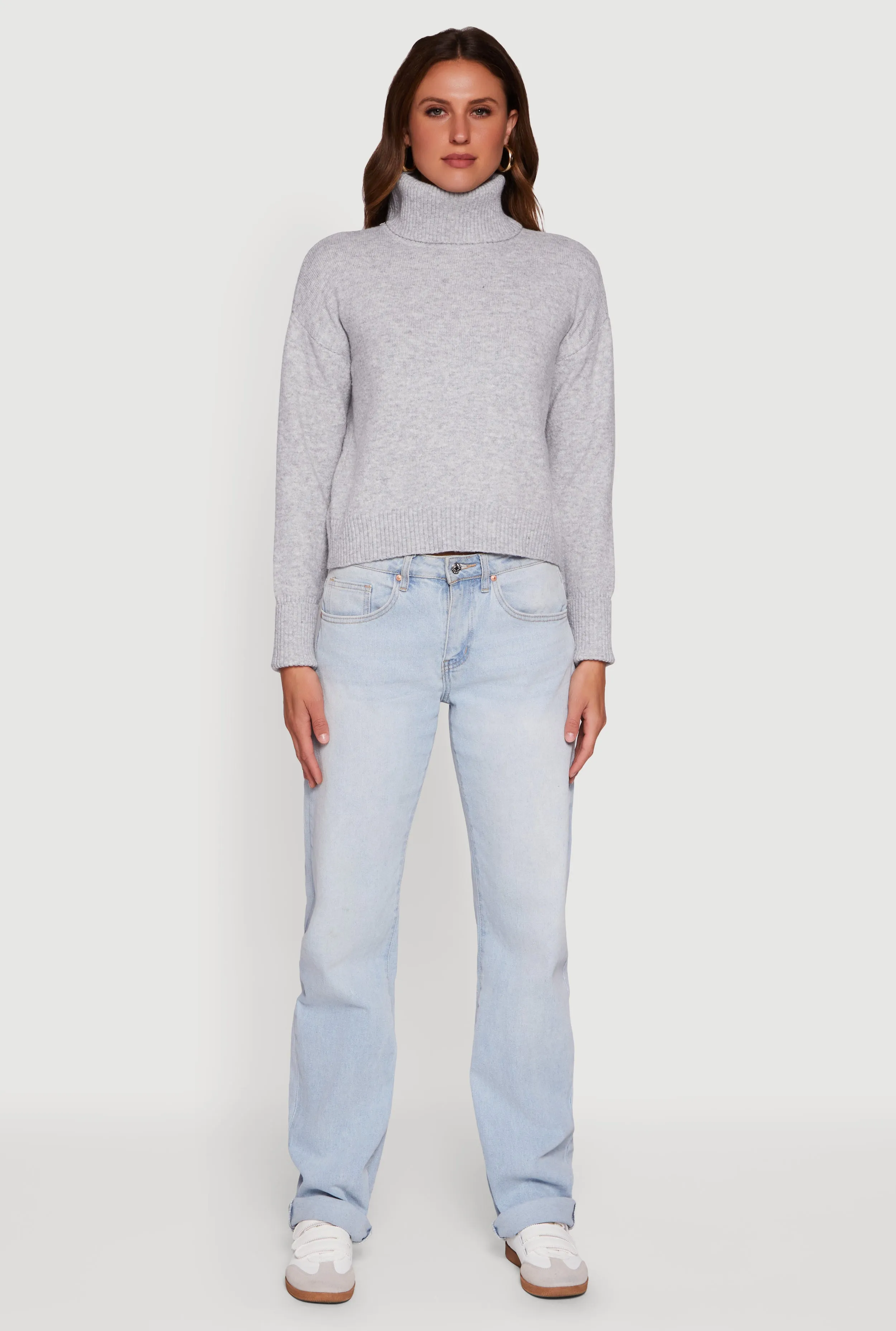 Almost Famous Brushed Knit Cropped Turtle Neck Sweater sold by Rainbow product image thumbnail 3