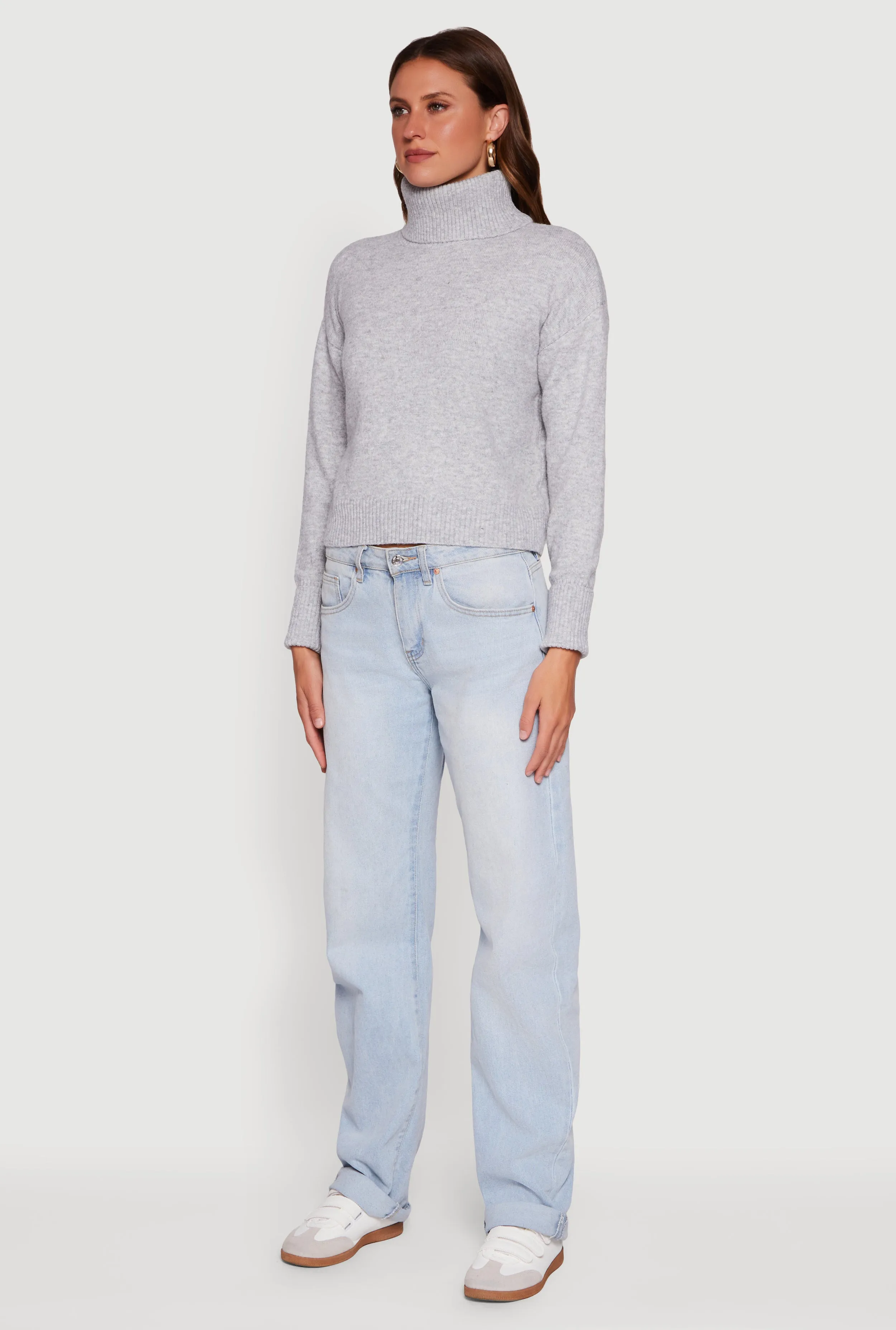 Almost Famous Brushed Knit Cropped Turtle Neck Sweater sold by Rainbow product image thumbnail 5