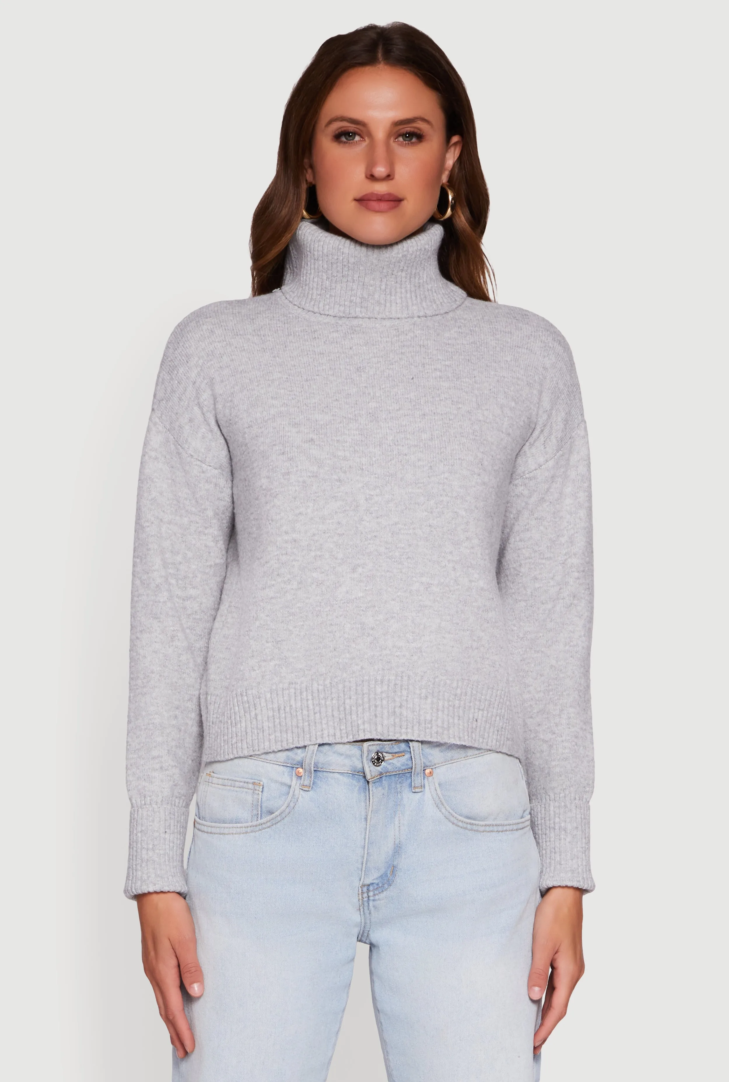 Almost Famous Brushed Knit Cropped Turtle Neck Sweater sold by Rainbow product image thumbnail 2