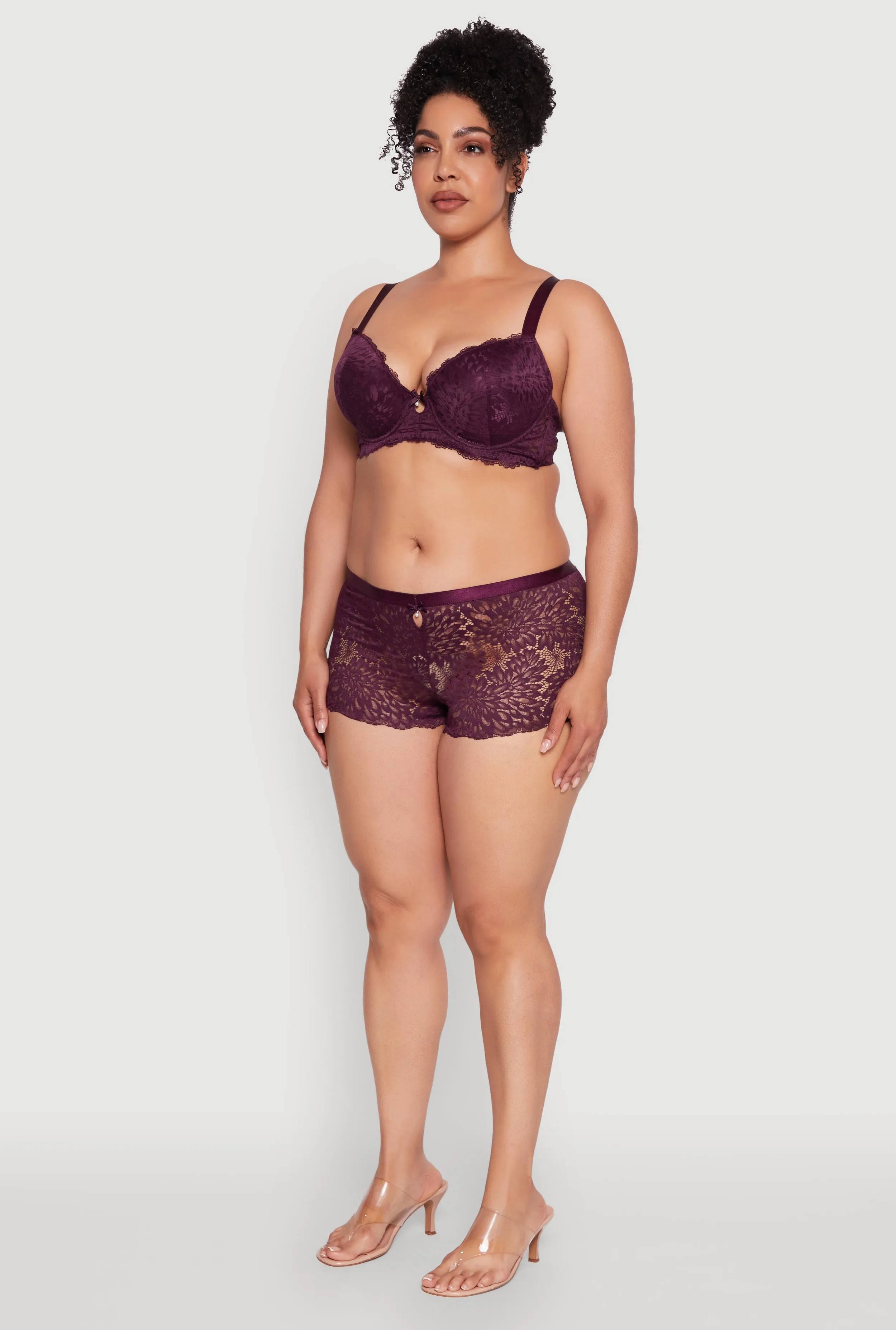 Plus Size Lace Boyshort Panty with Keyhole Detail sold by Rainbow product image thumbnail 5