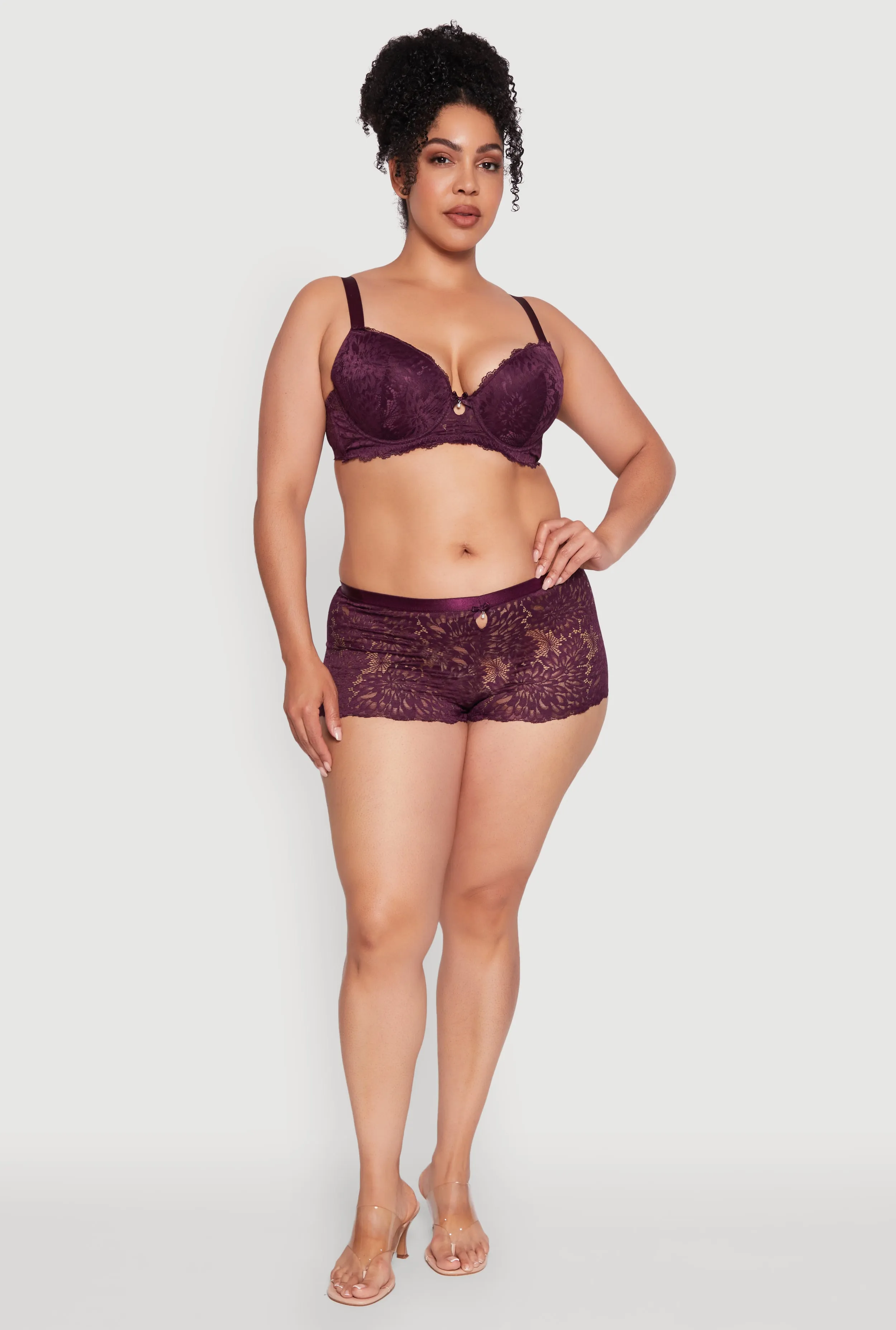 Plus Size Lace Boyshort Panty with Keyhole Detail sold by Rainbow product image thumbnail 2