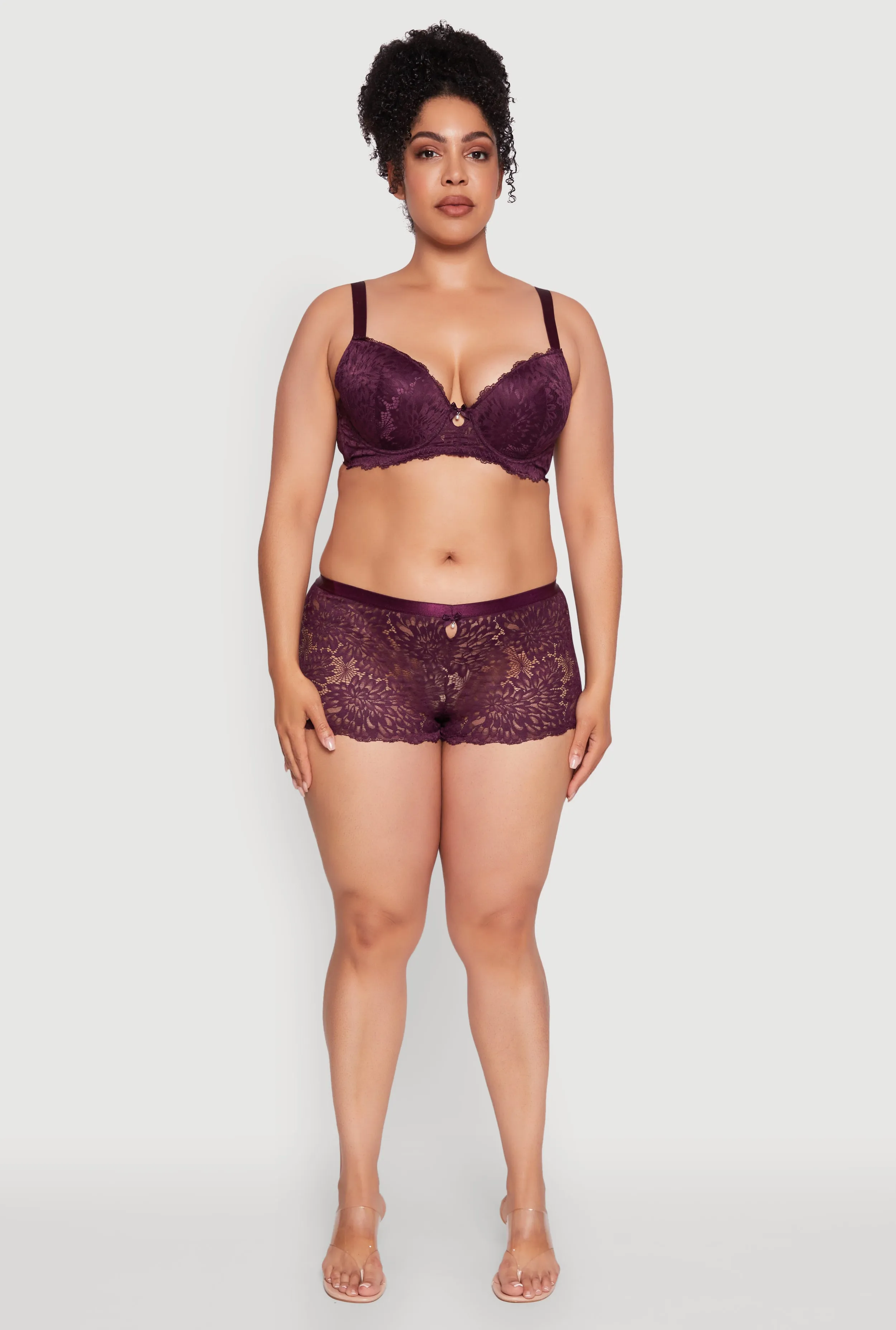 Plus Size Lace Boyshort Panty with Keyhole Detail sold by Rainbow product image thumbnail 3
