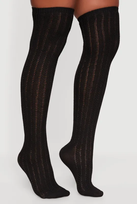 Pointelle Over the Knee Socks Size 9-11 sold by Rainbow