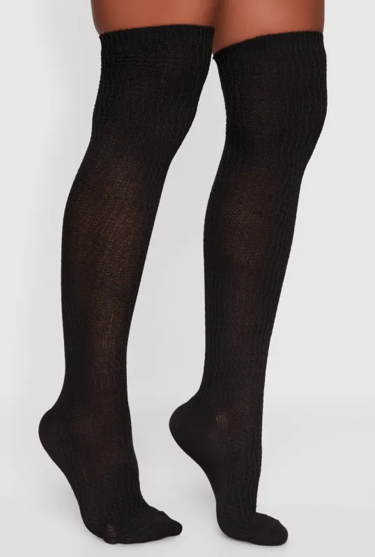 Rib Knit Over the Knee Socks Size 9-11 sold by Rainbow