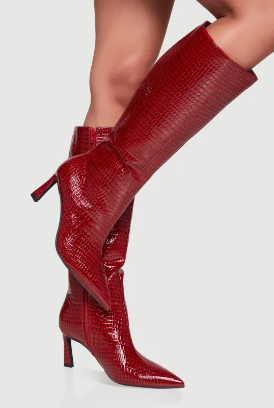 Pointy Toe Side Zip High Heel Boots sold by Rainbow