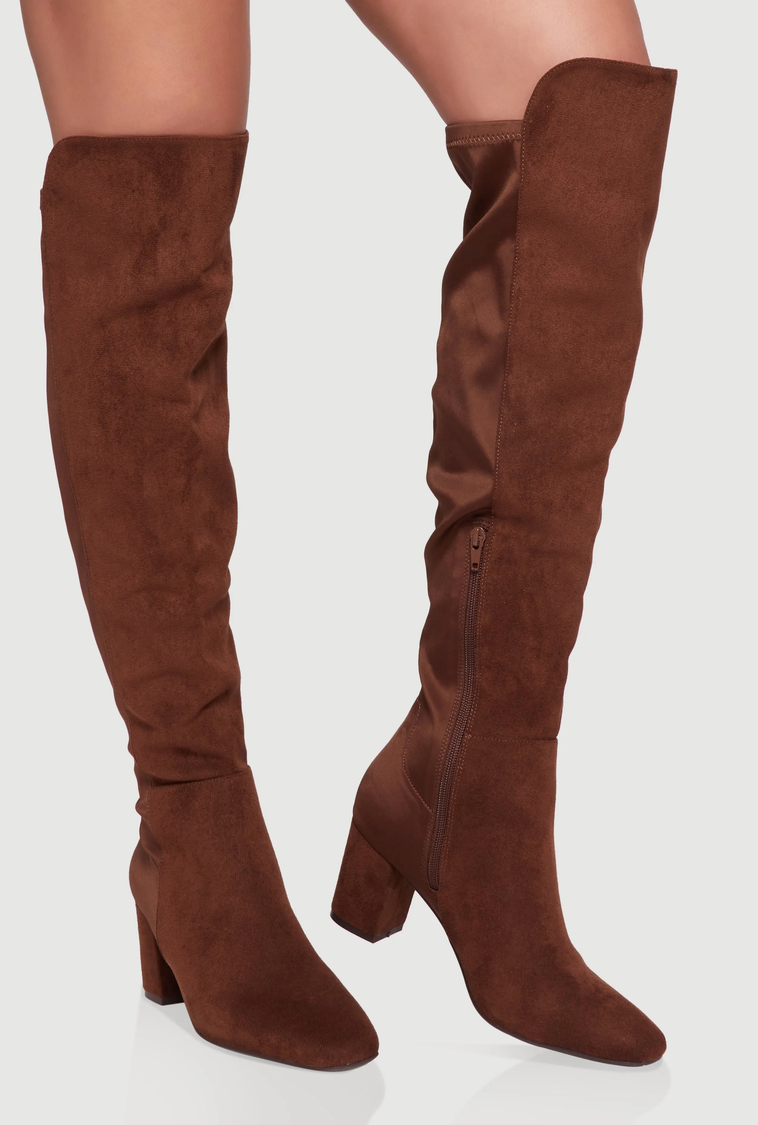 Over The Knee Almond Toe Block Heel Boots sold by Rainbow product image thumbnail 2