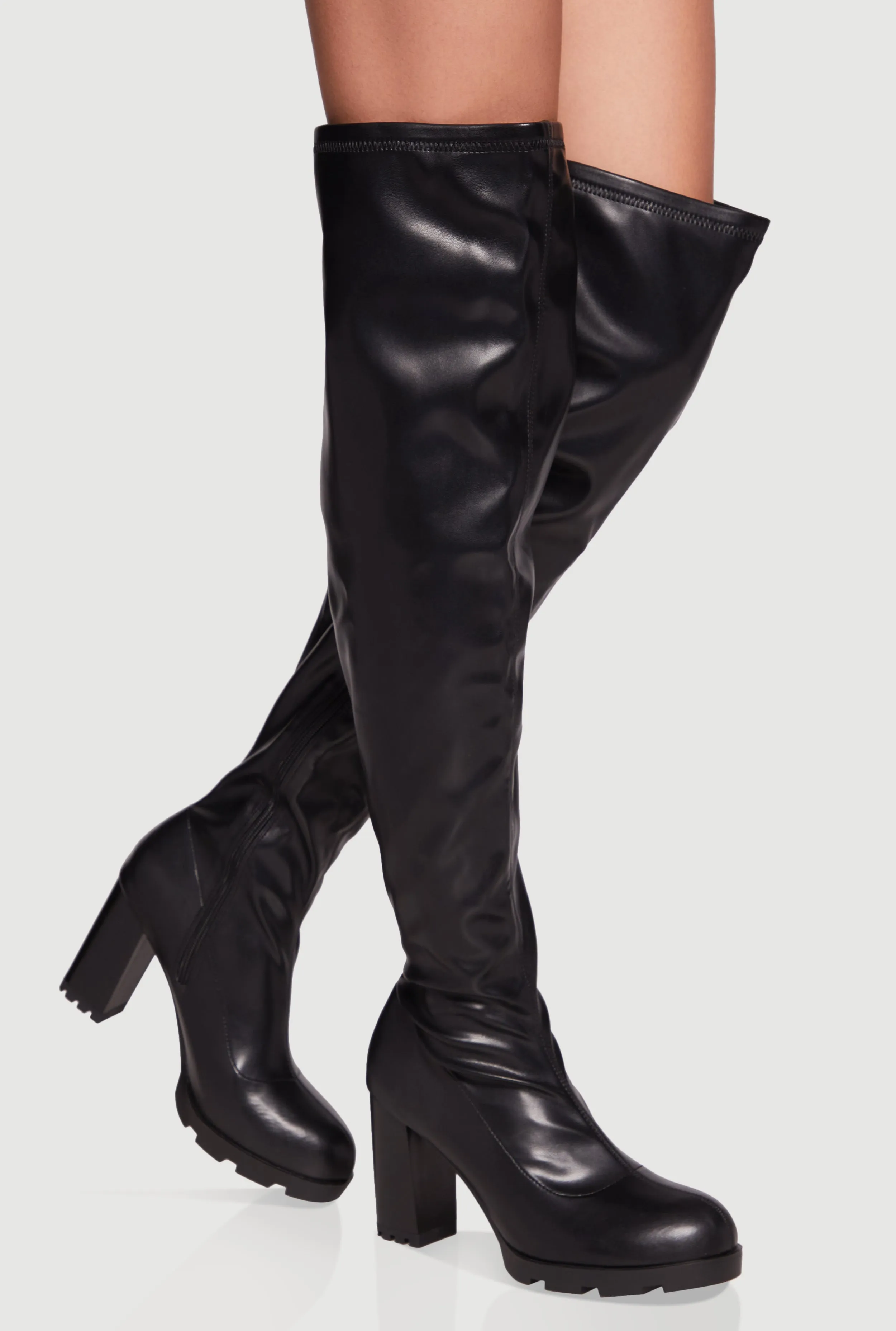 Chunky Block Heel Over The Knee Boots sold by Rainbow