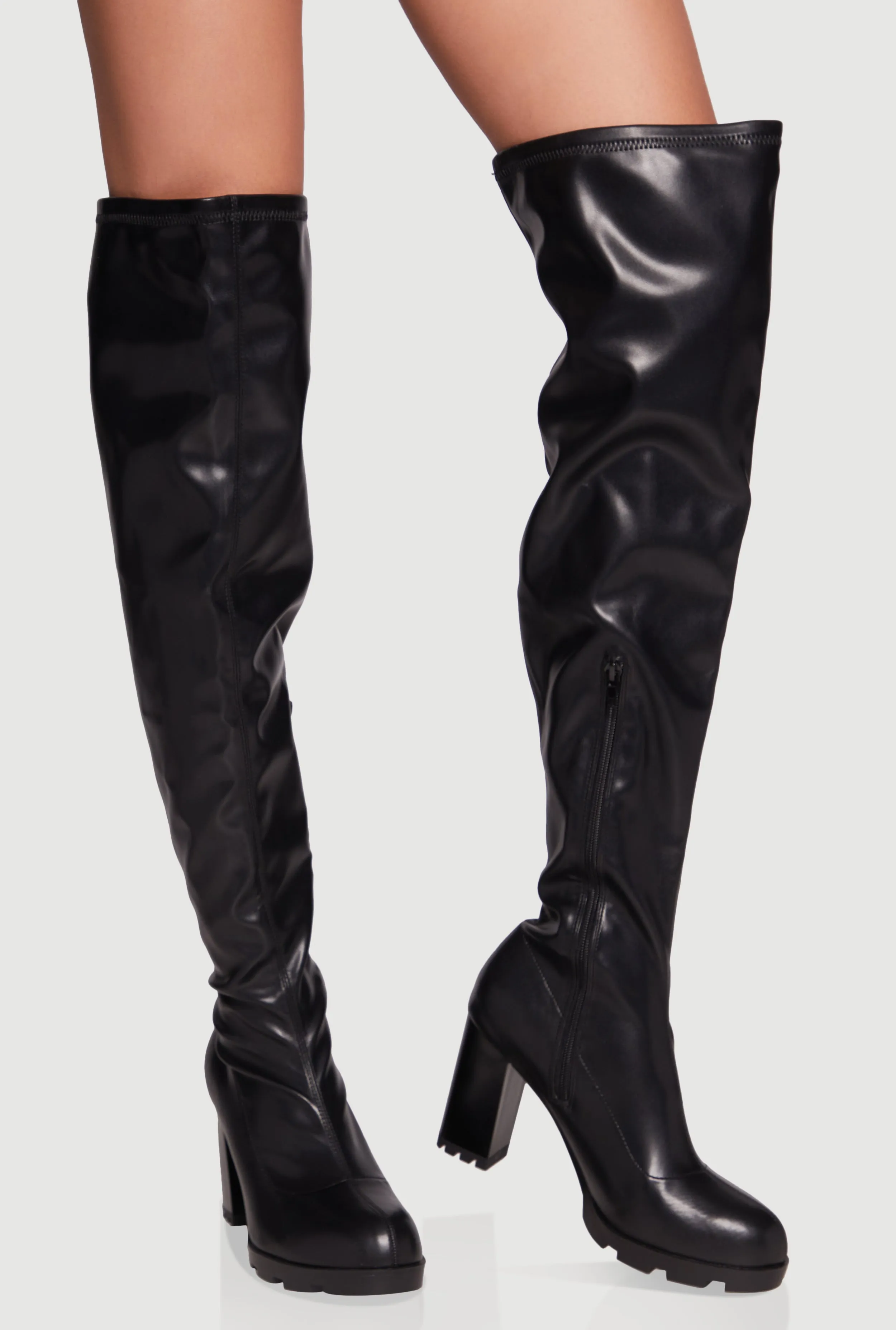 Chunky Block Heel Over The Knee Boots sold by Rainbow product image thumbnail 2