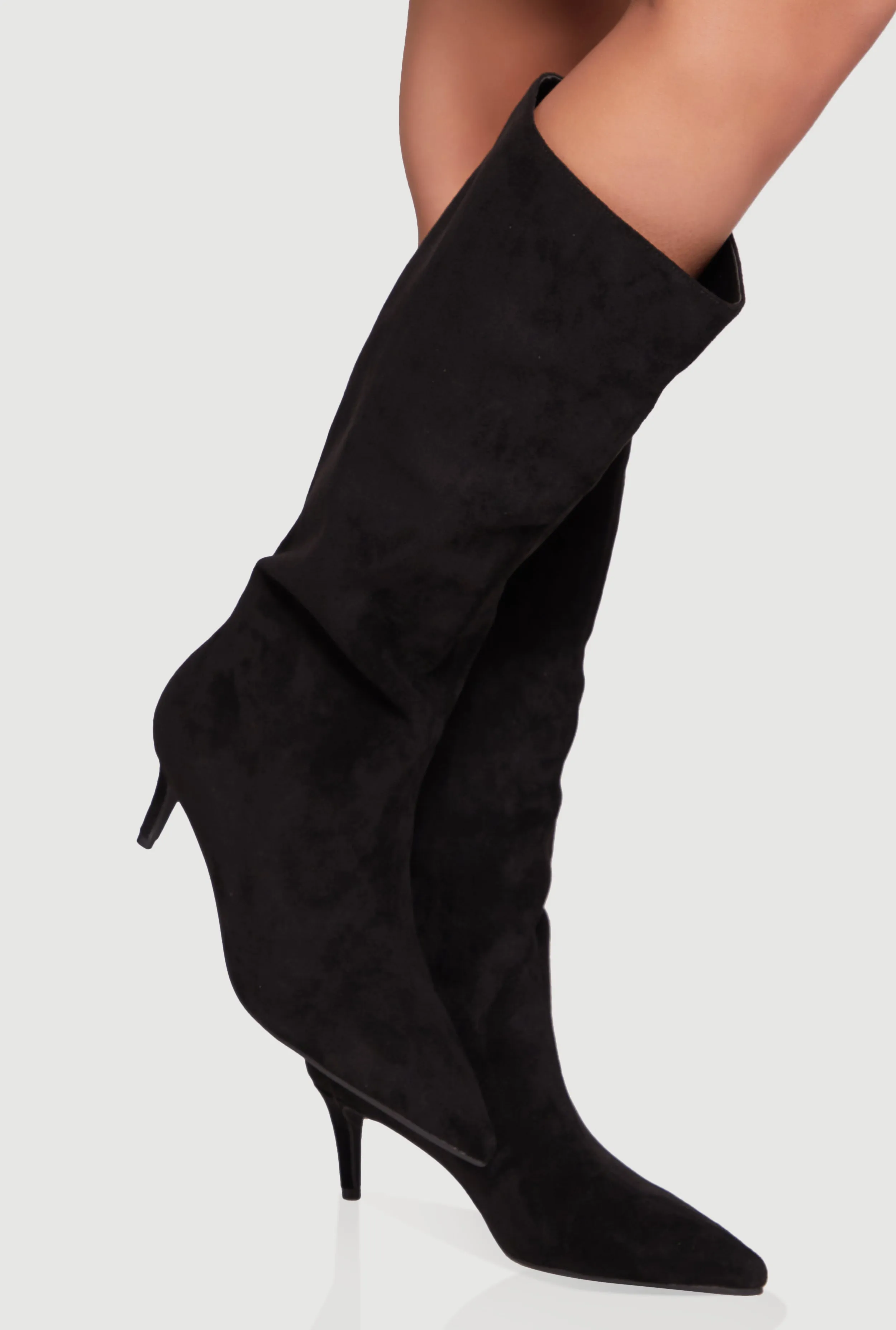 Trendy Pointed Toe Stiletto Slouch Boots sold by Rainbow
