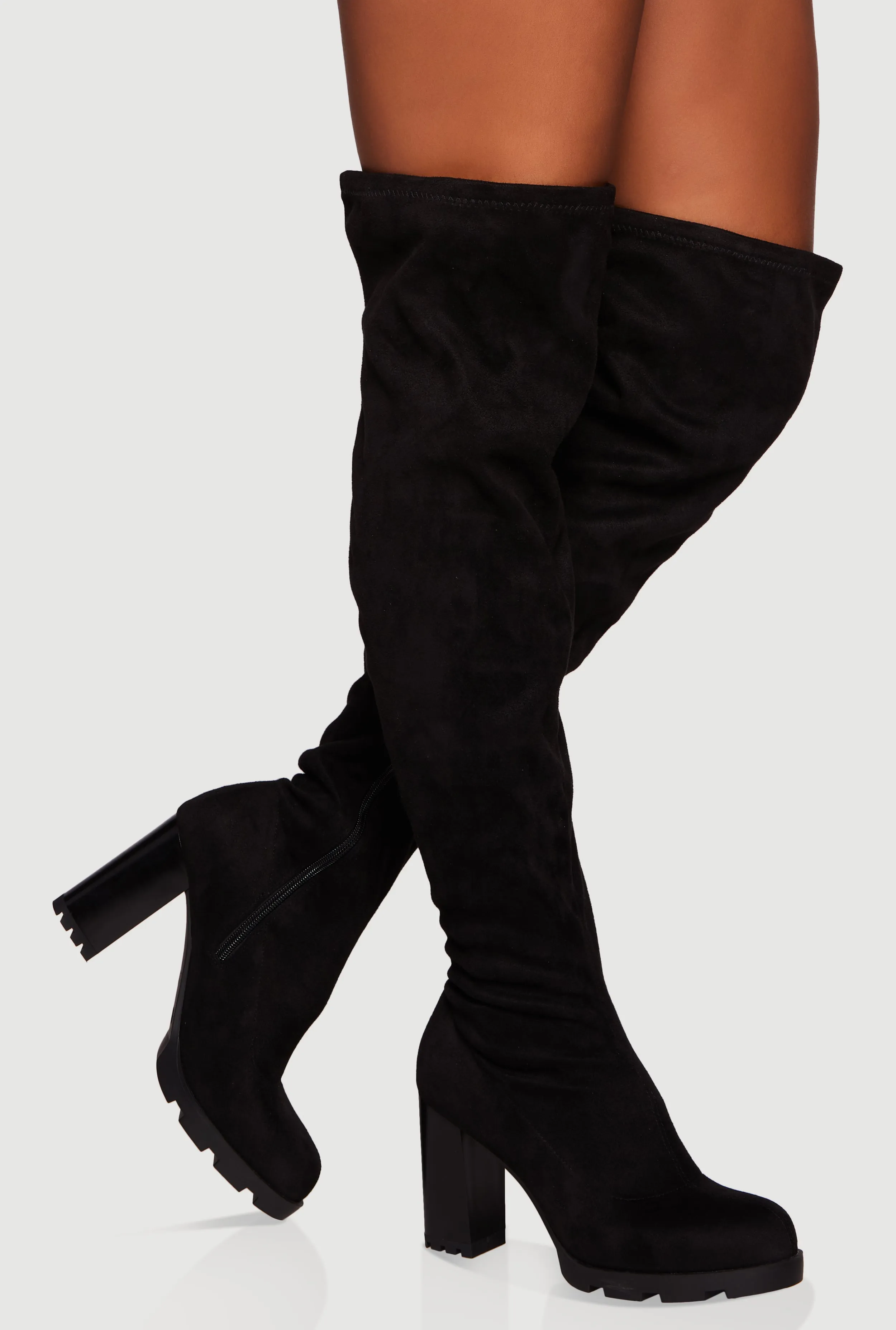 Chunky Block Heel Over The Knee Boots sold by Rainbow