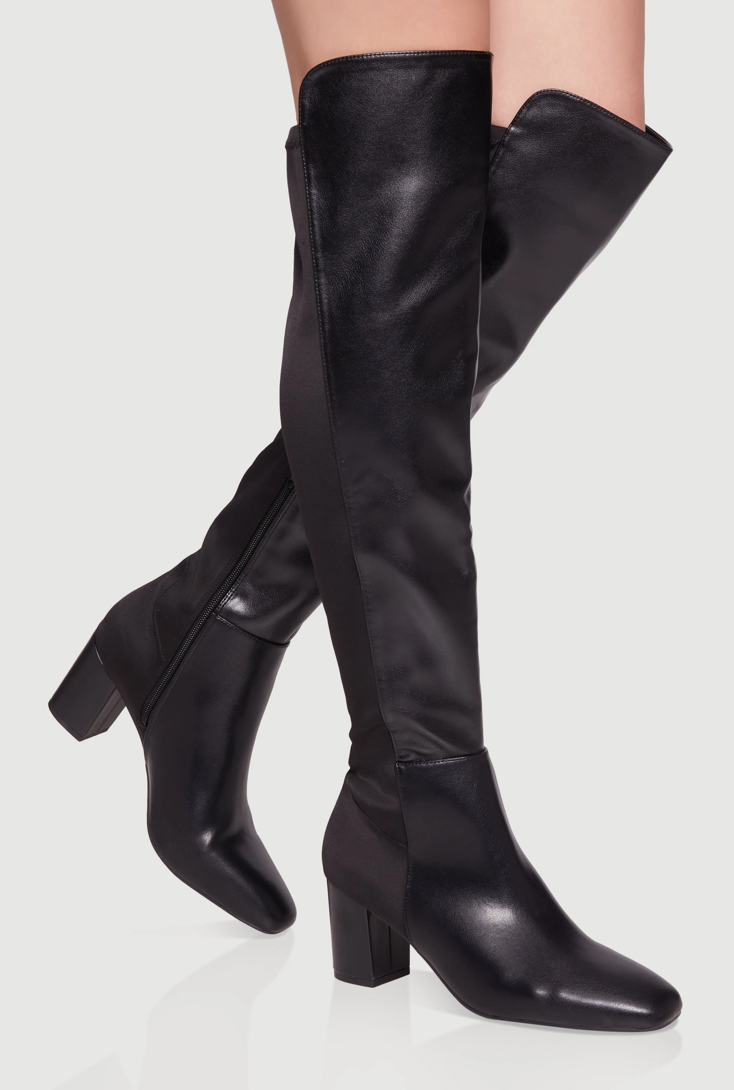 Over The Knee Almond Toe Block Heel Boots sold by Rainbow product image thumbnail 3