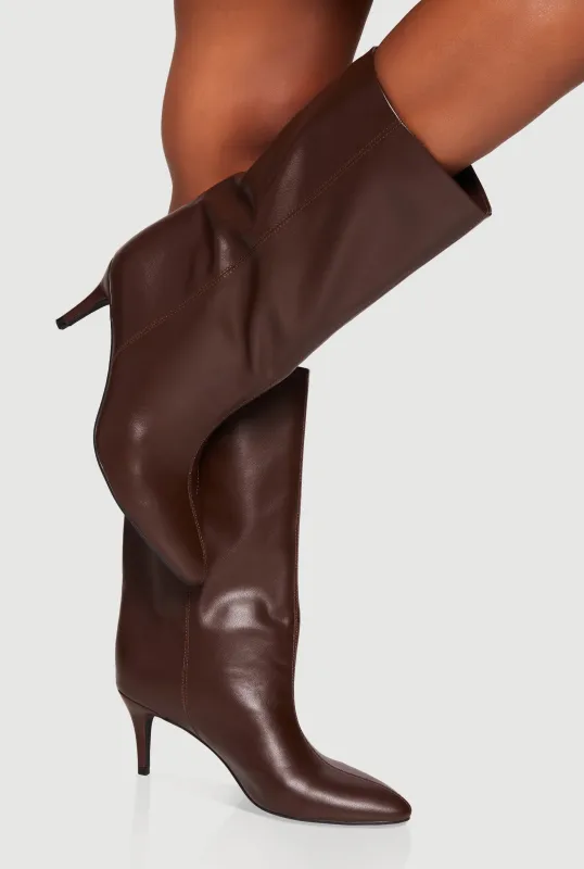 Pointy Toe Mid Calf Stiletto Boots sold by Rainbow
