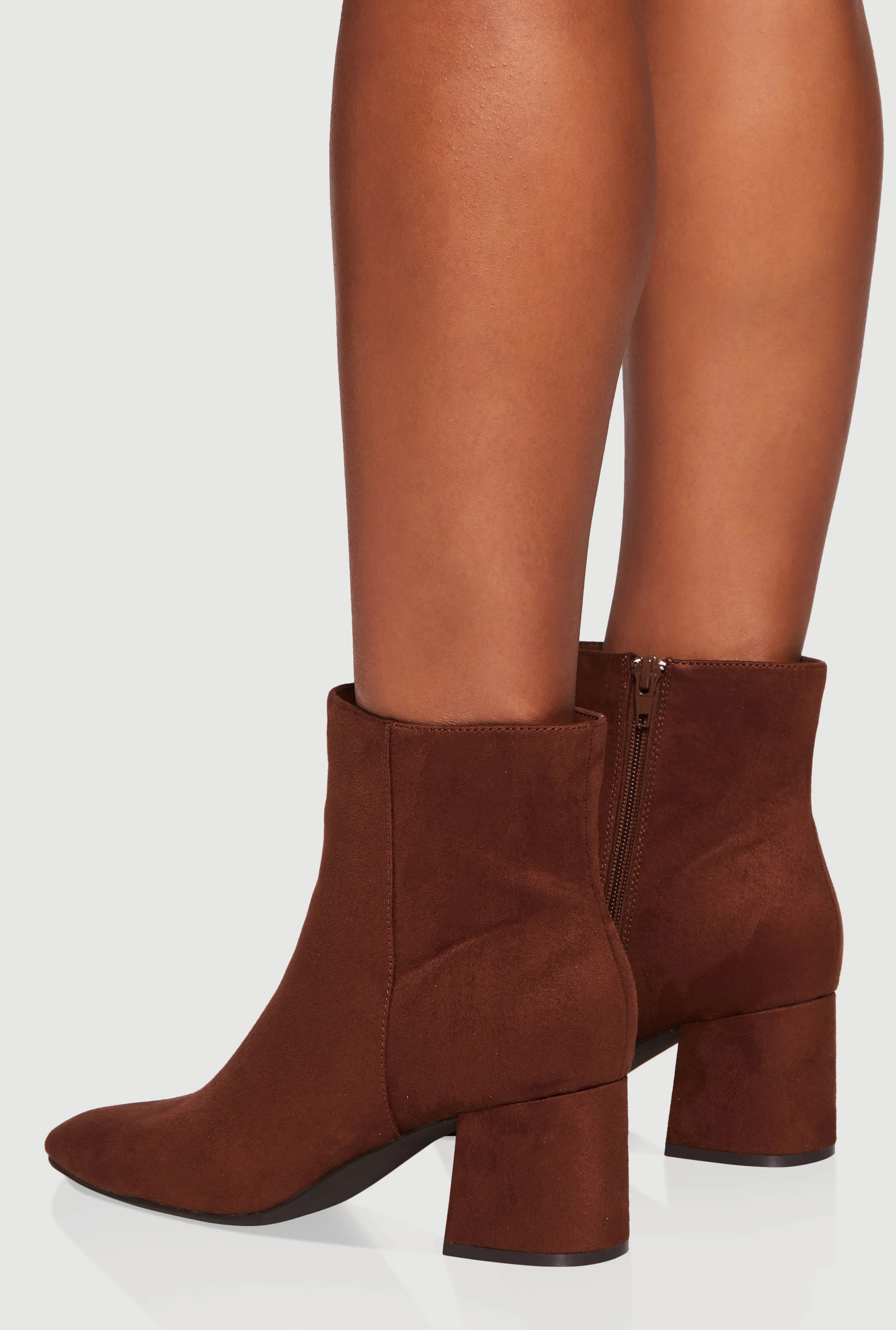 Side Zip Block Heel Pointy Toe Booties sold by Rainbow product image thumbnail 3