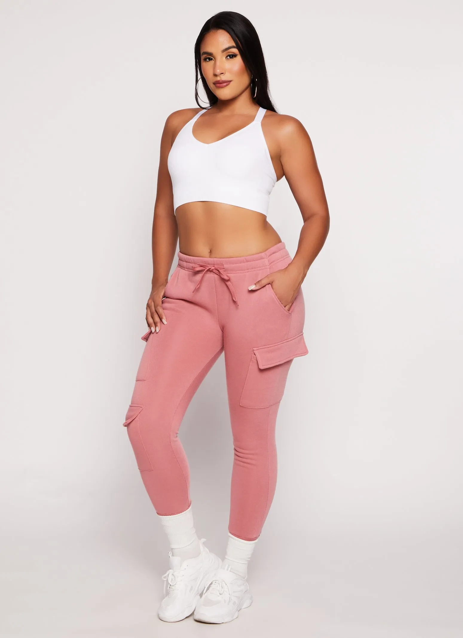 Fleece Drawstring Cargo Joggers sold by Rainbow product image thumbnail 4