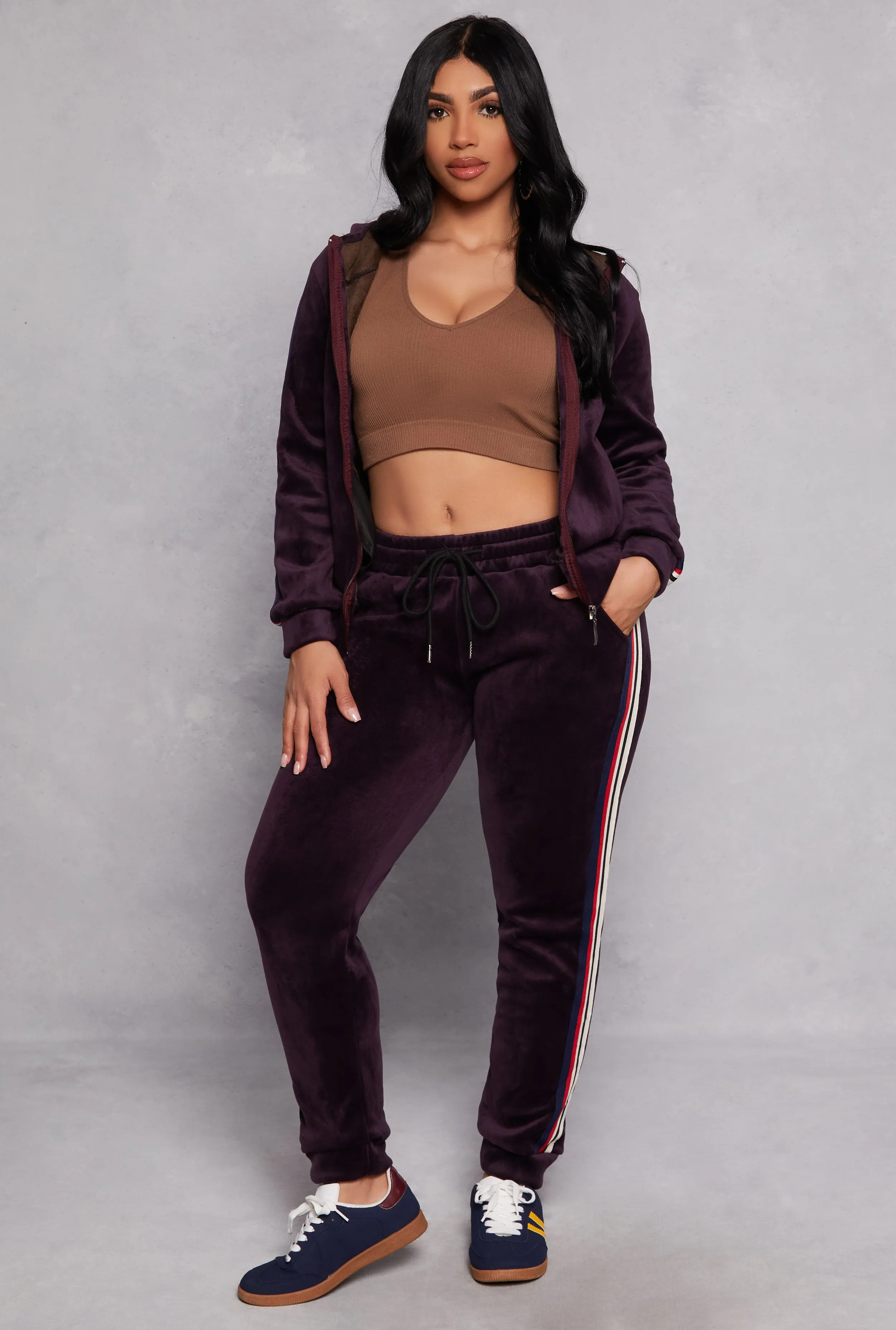 Varsity Stripe Velour Joggers sold by Rainbow product image thumbnail 3