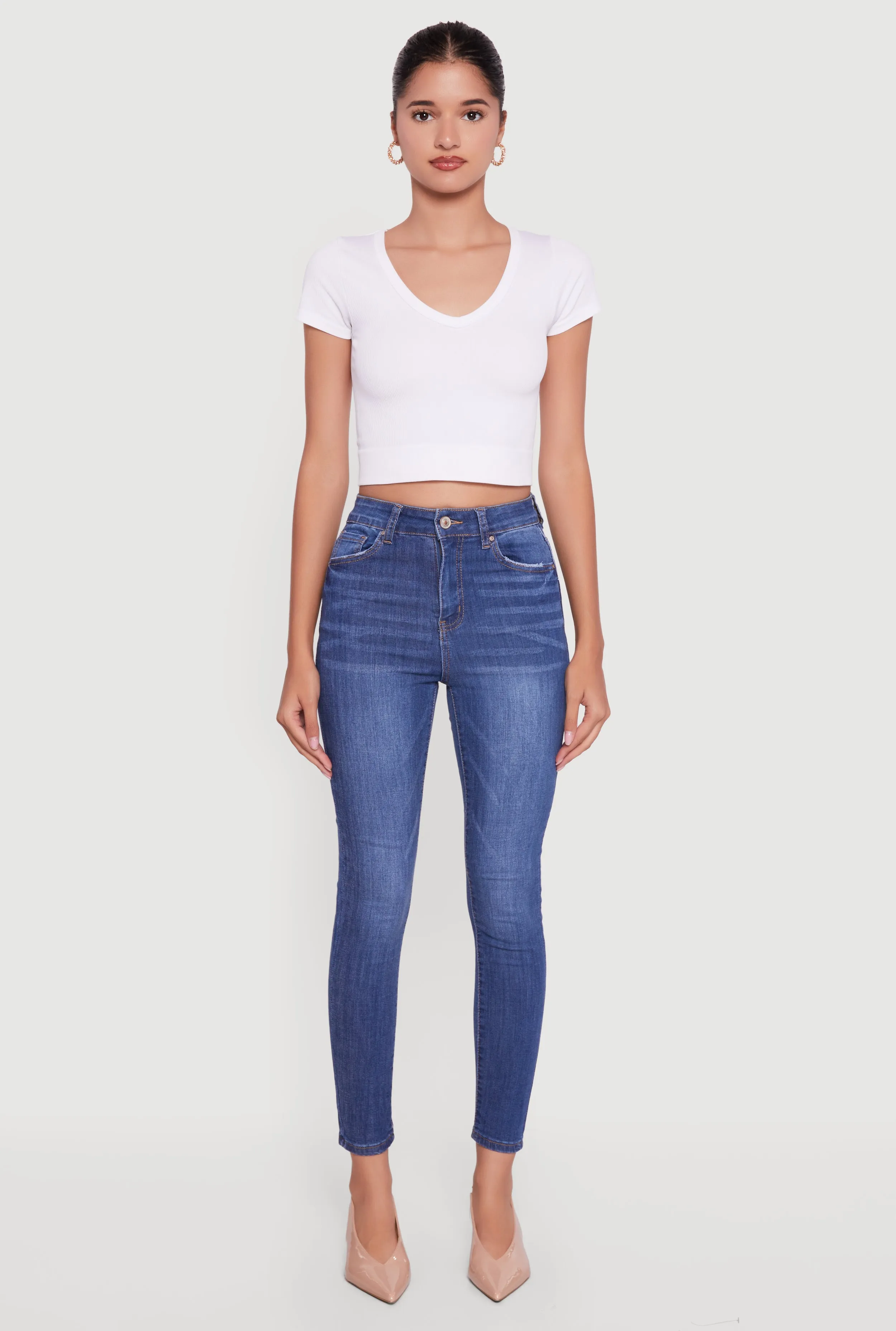 WAX High Waisted Stretch Skinny Jeans sold by Rainbow